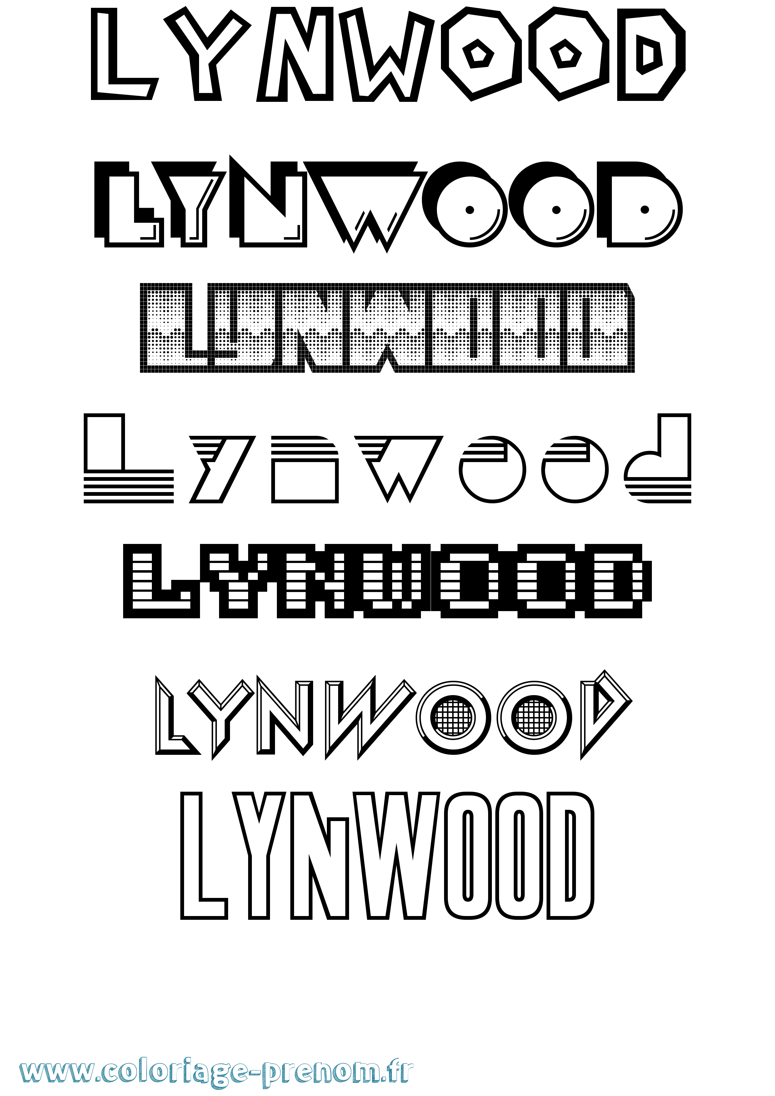 Coloriage Lynwood Jeux Vidéos Coloriage prénom Lynwood Jeux Vidéos