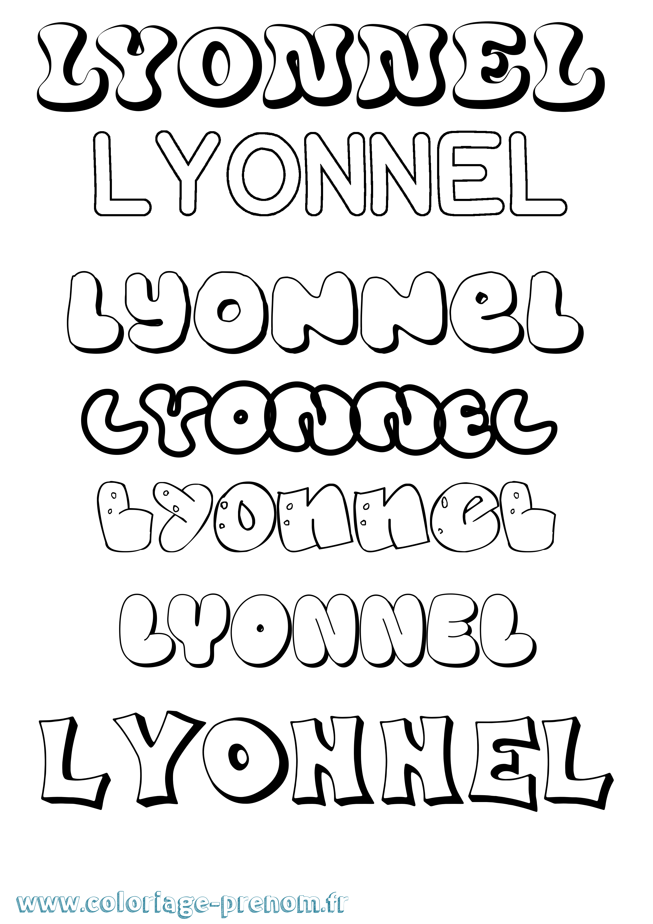 Coloriage Lyonnel Bubble Coloriage prénom Lyonnel Bubble