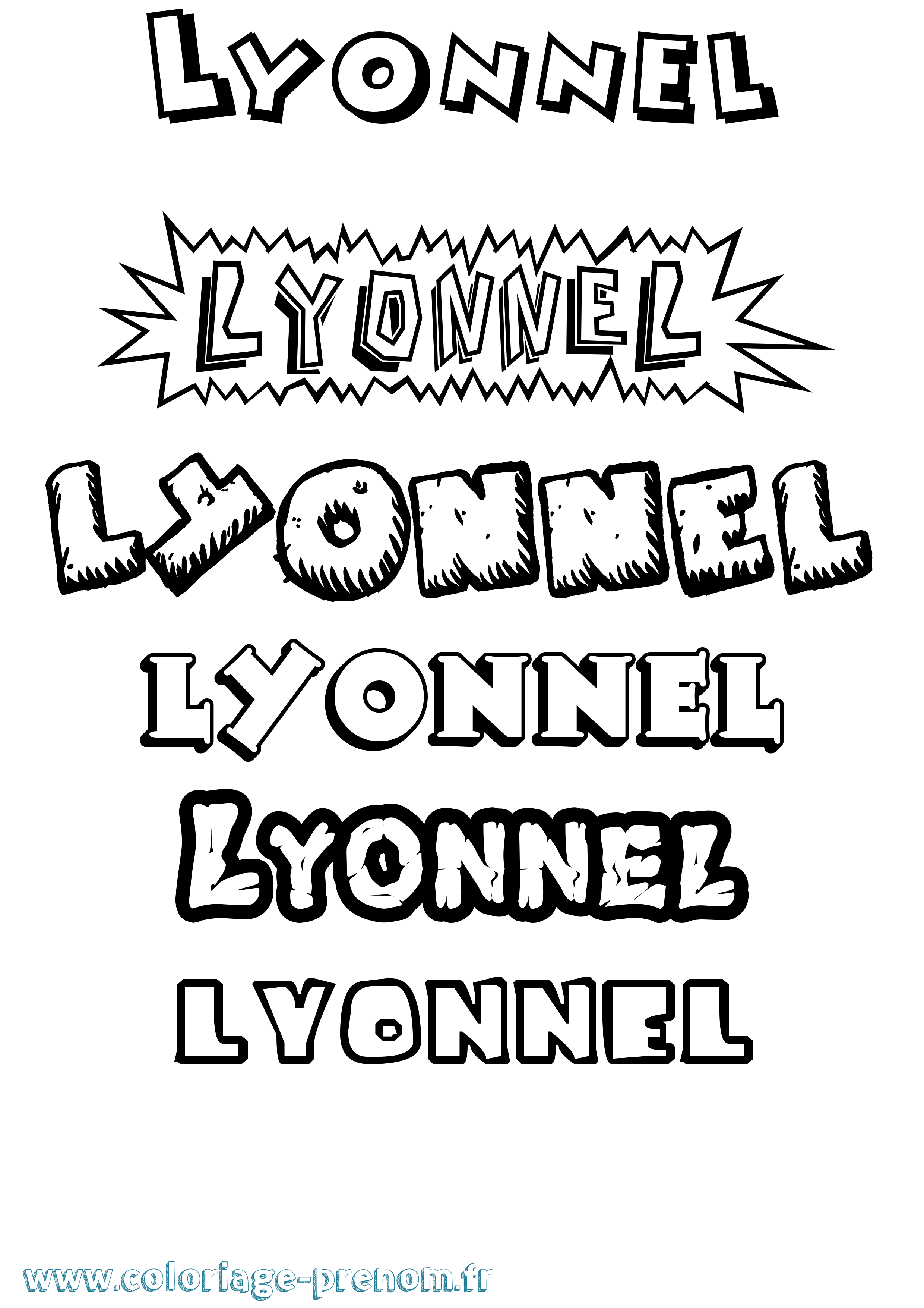 Coloriage Lyonnel Dessin Animé Coloriage prénom Lyonnel Dessin Animé