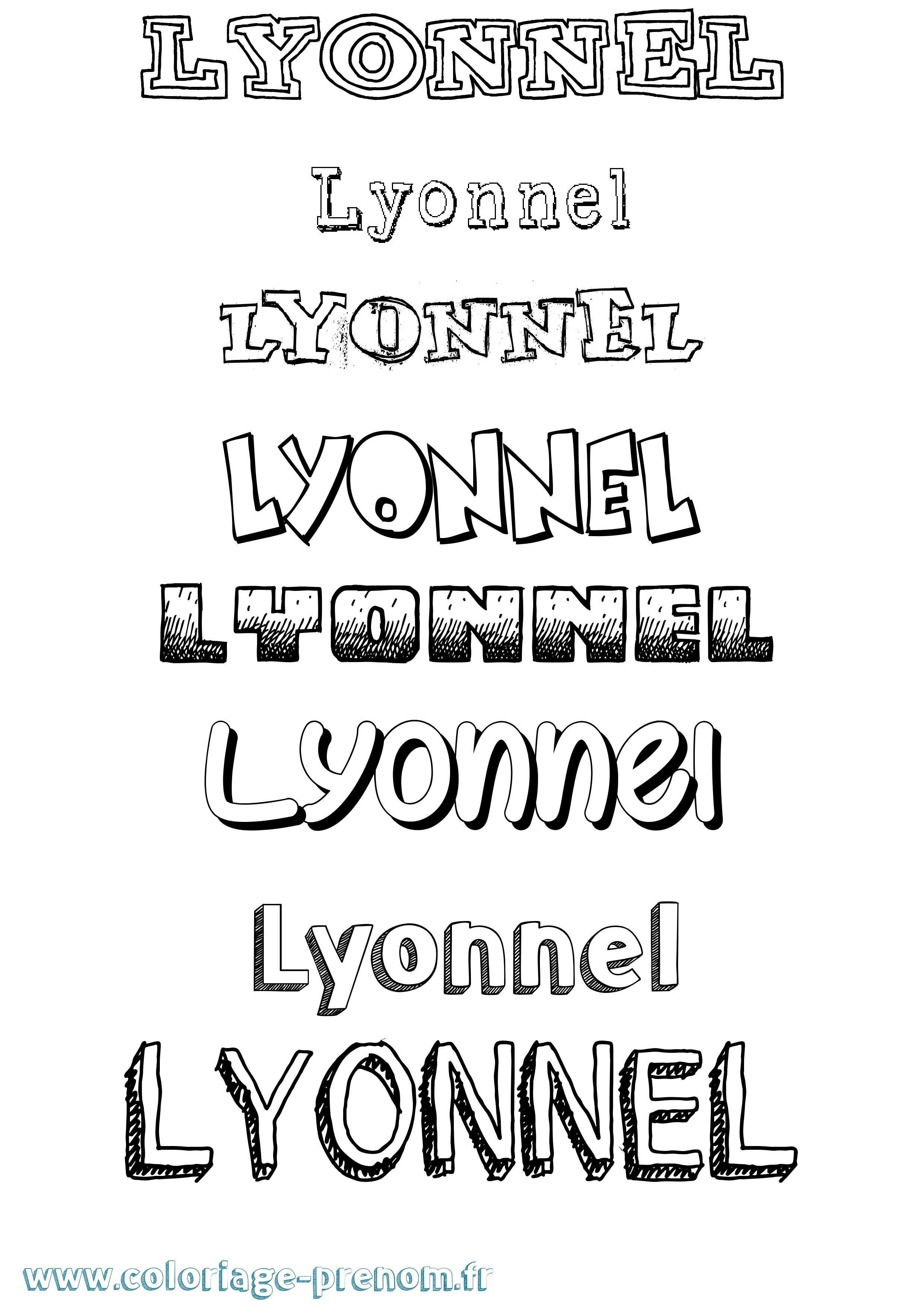 Coloriage Lyonnel Dessiné Coloriage prénom Lyonnel Dessiné