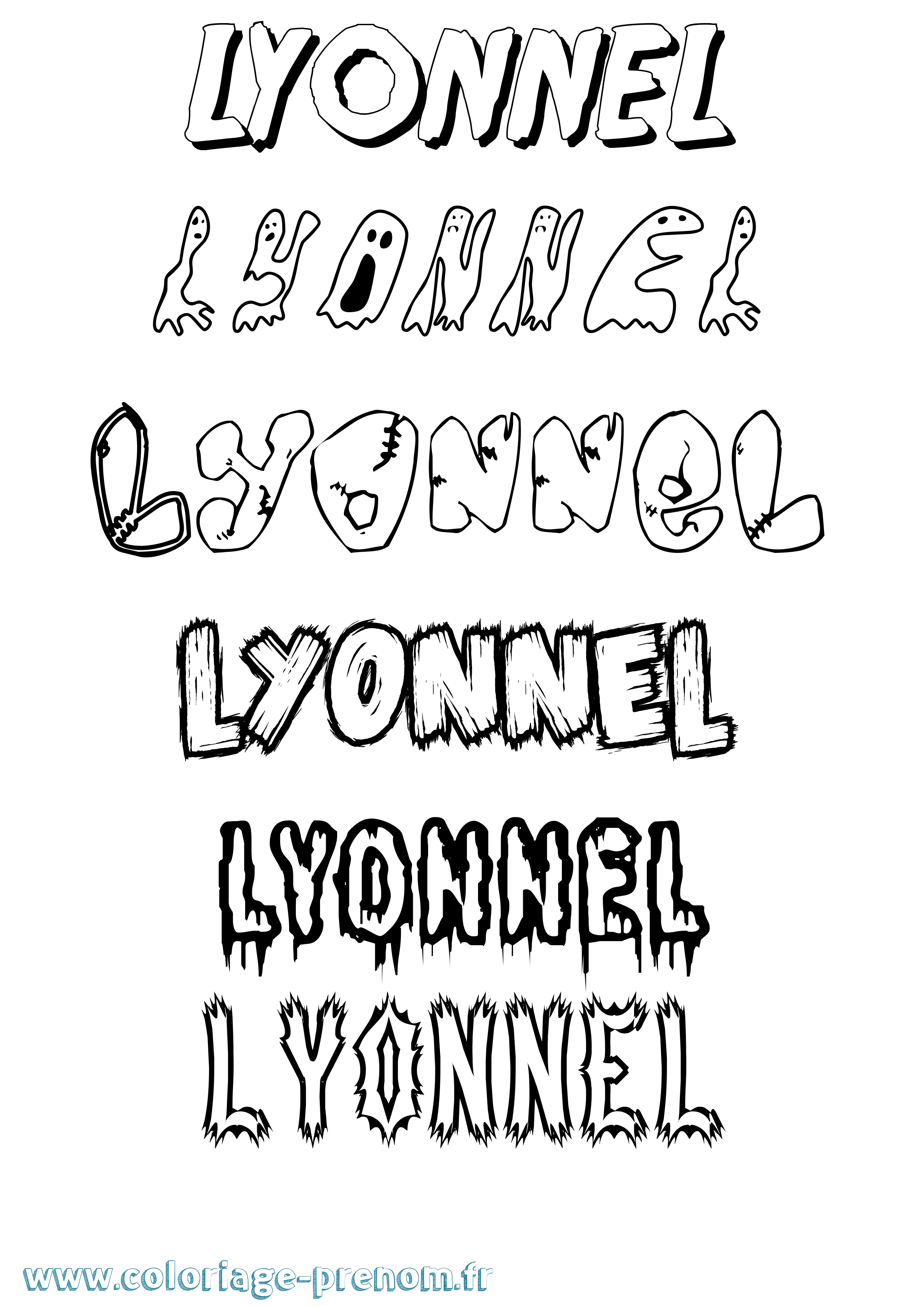 Coloriage Lyonnel Frisson Coloriage prénom Lyonnel Frisson