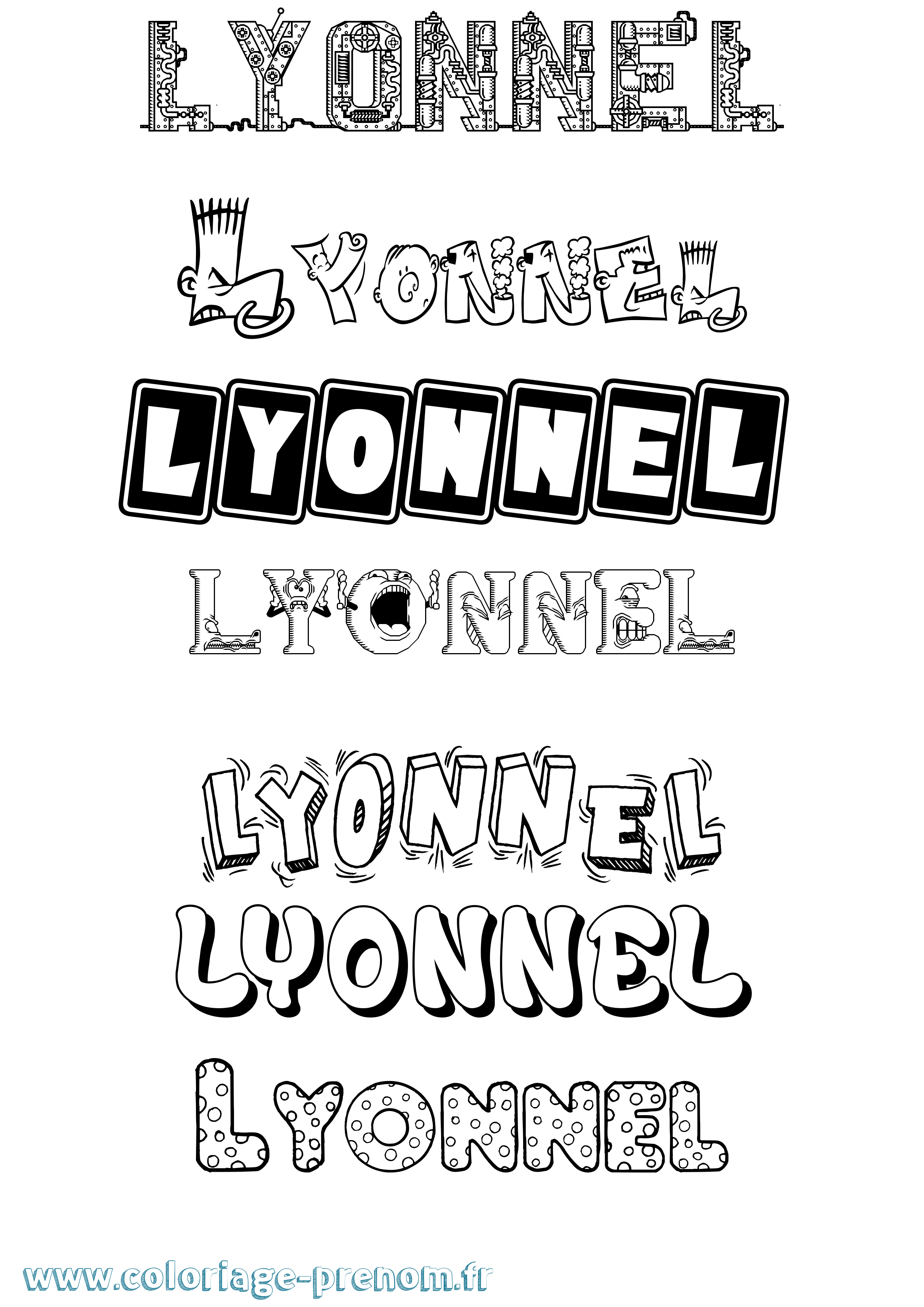 Coloriage Lyonnel Fun Coloriage prénom Lyonnel Fun