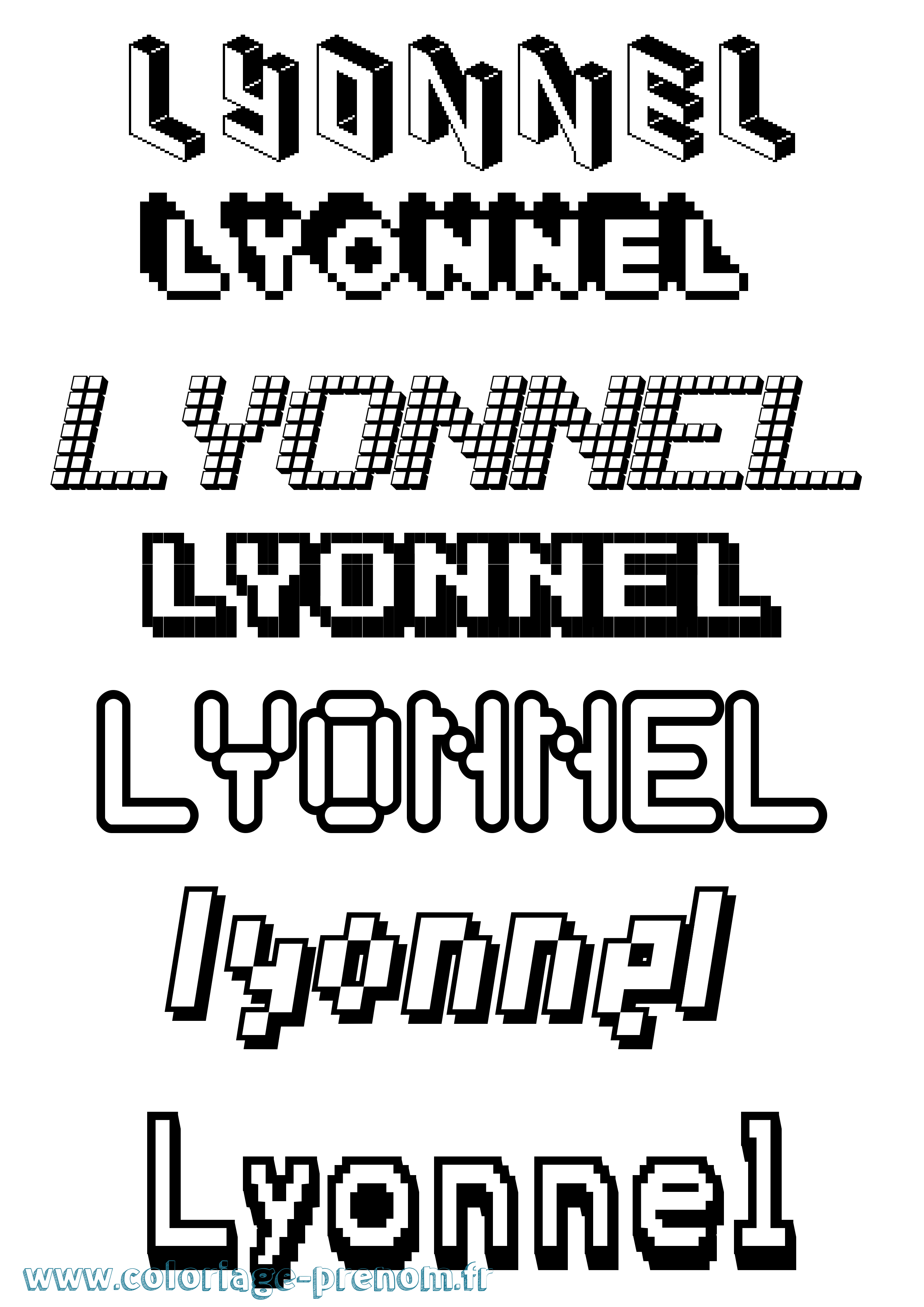 Coloriage Lyonnel Pixel Coloriage prénom Lyonnel Pixel