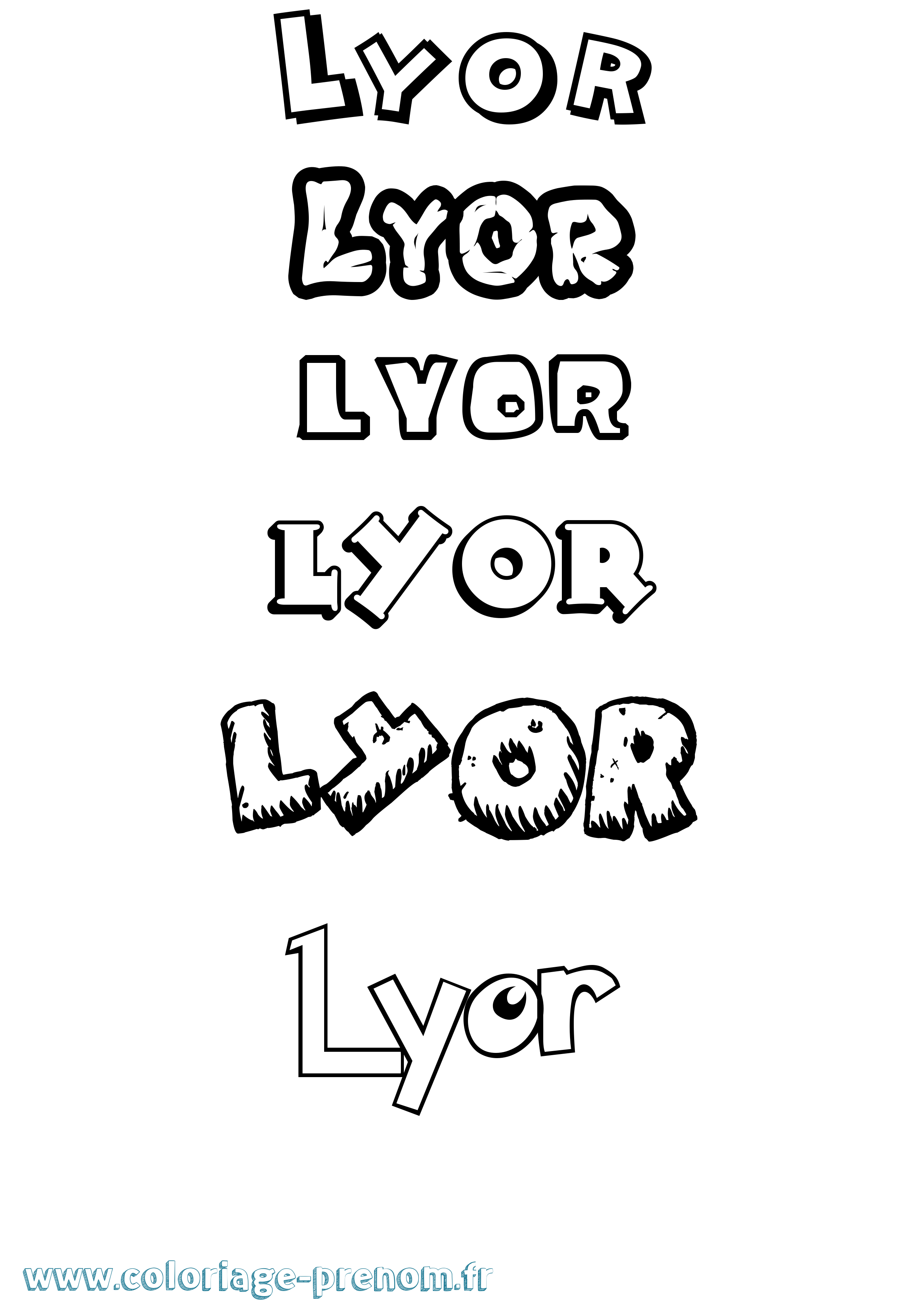Coloriage Lyor Dessin Animé Coloriage prénom Lyor Dessin Animé