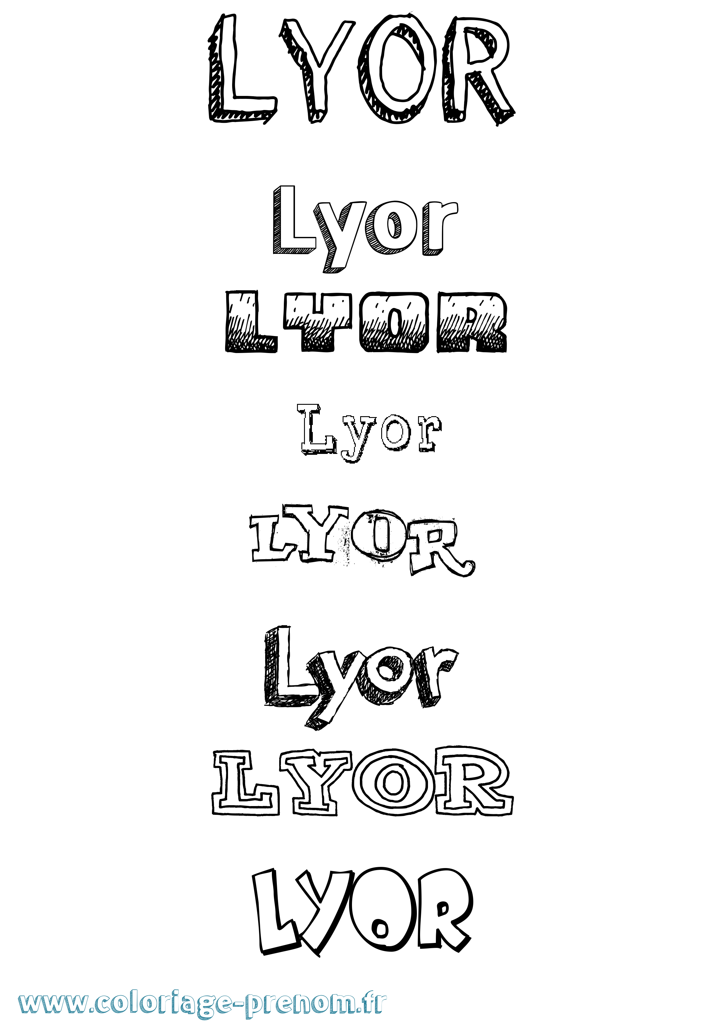 Coloriage Lyor Dessiné Coloriage prénom Lyor Dessiné