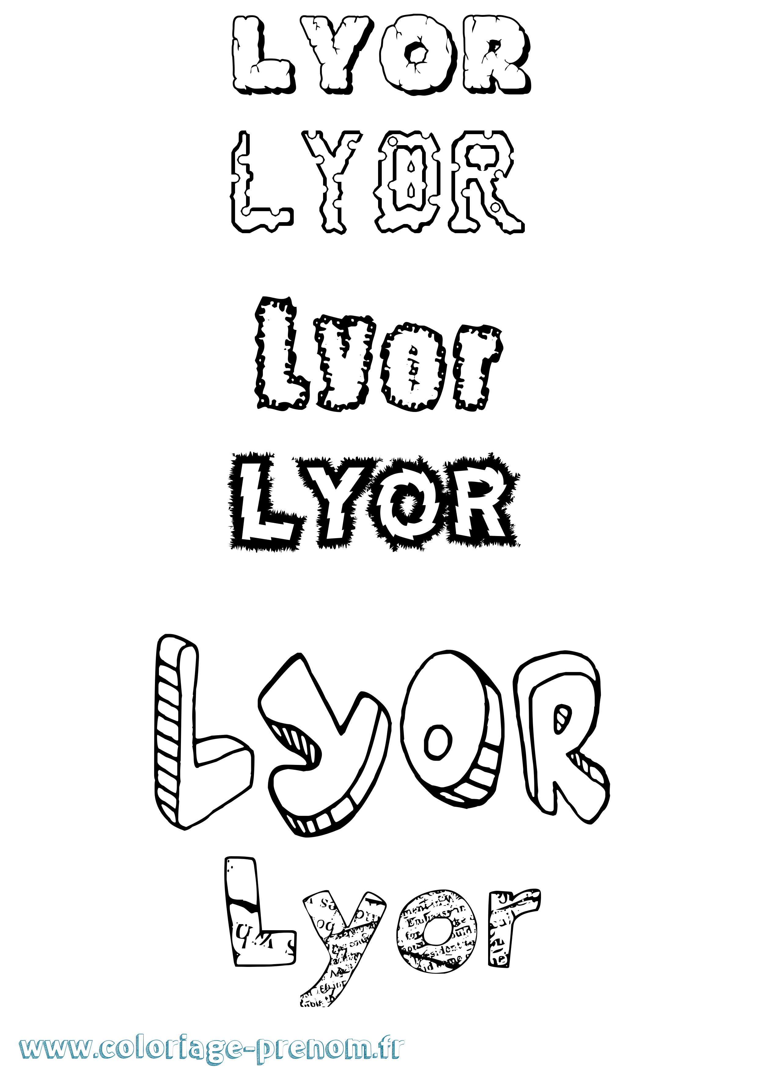 Coloriage Lyor Destructuré Coloriage prénom Lyor Destructuré