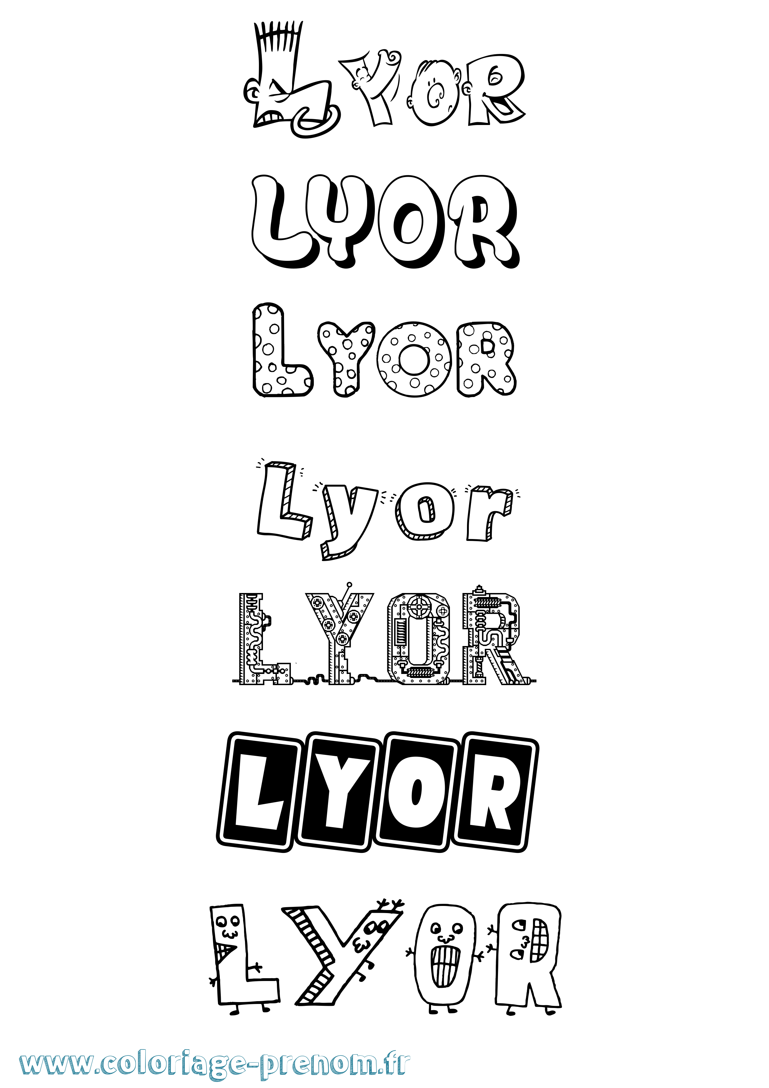 Coloriage Lyor Fun Coloriage prénom Lyor Fun