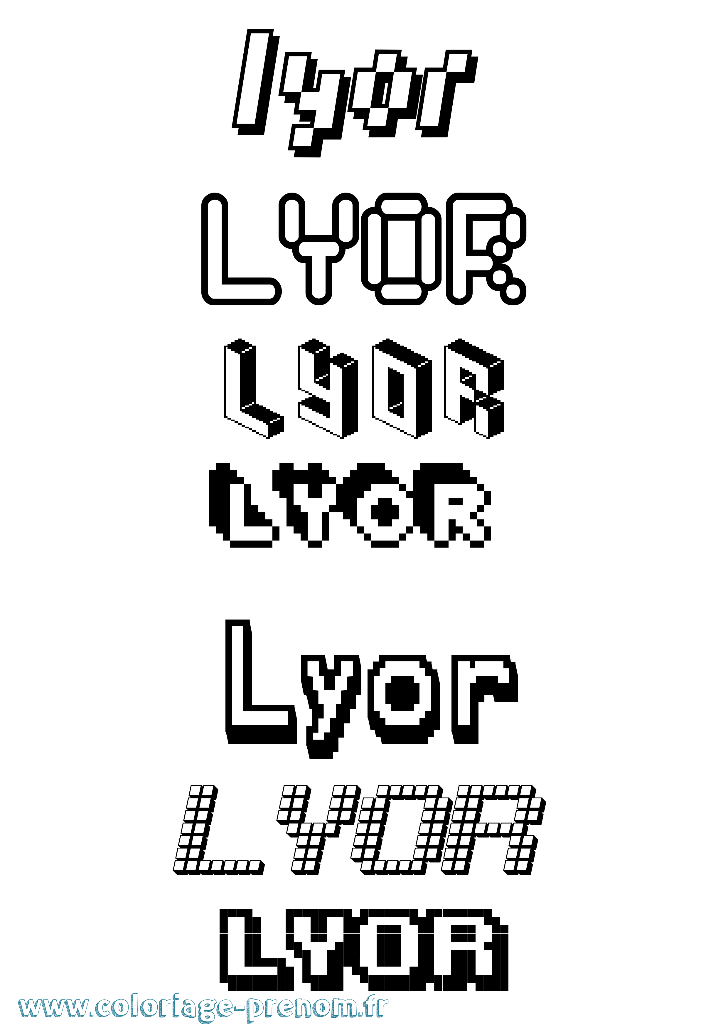 Coloriage Lyor Pixel Coloriage prénom Lyor Pixel