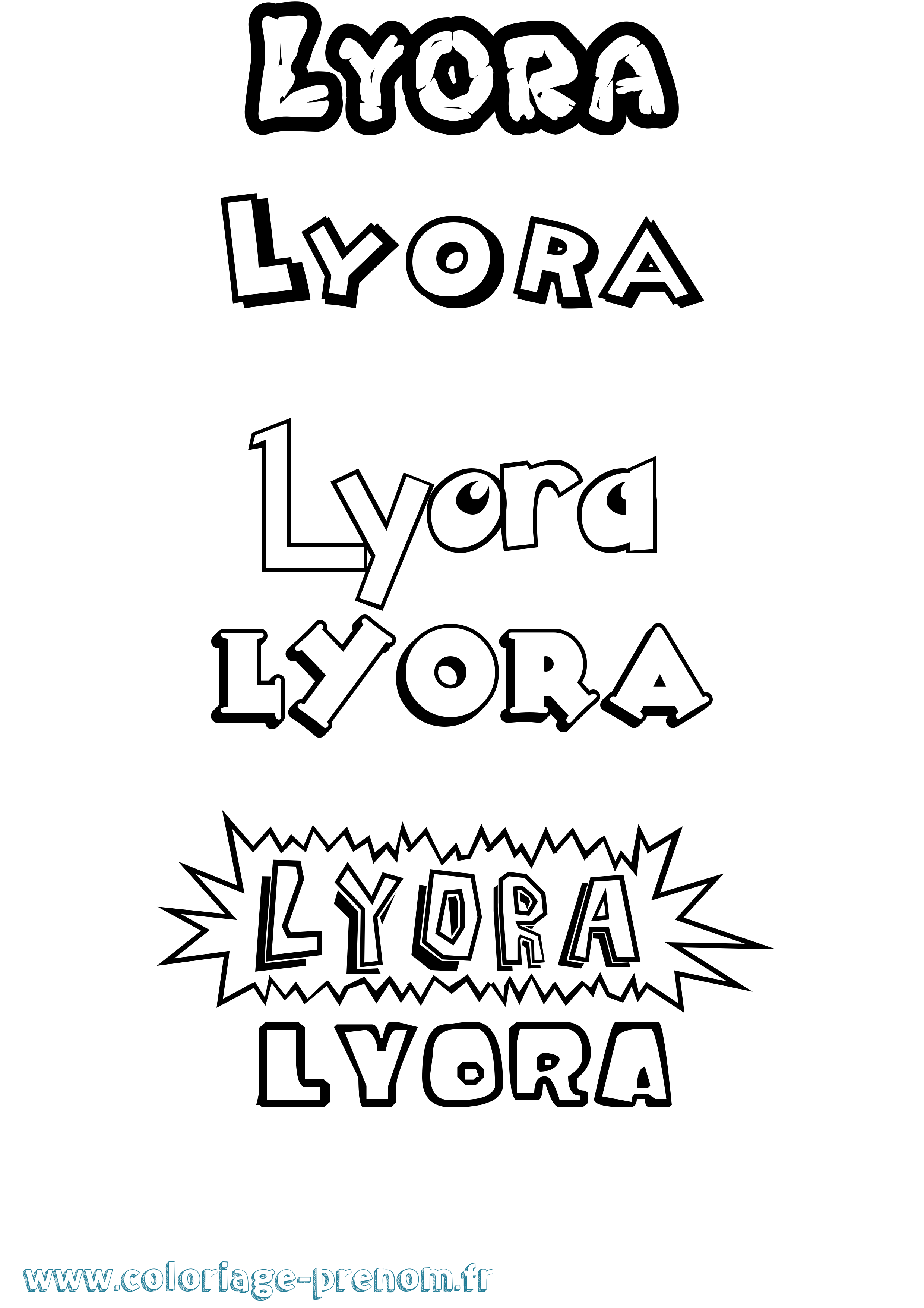 Coloriage Lyora Dessin Animé Coloriage prénom Lyora Dessin Animé