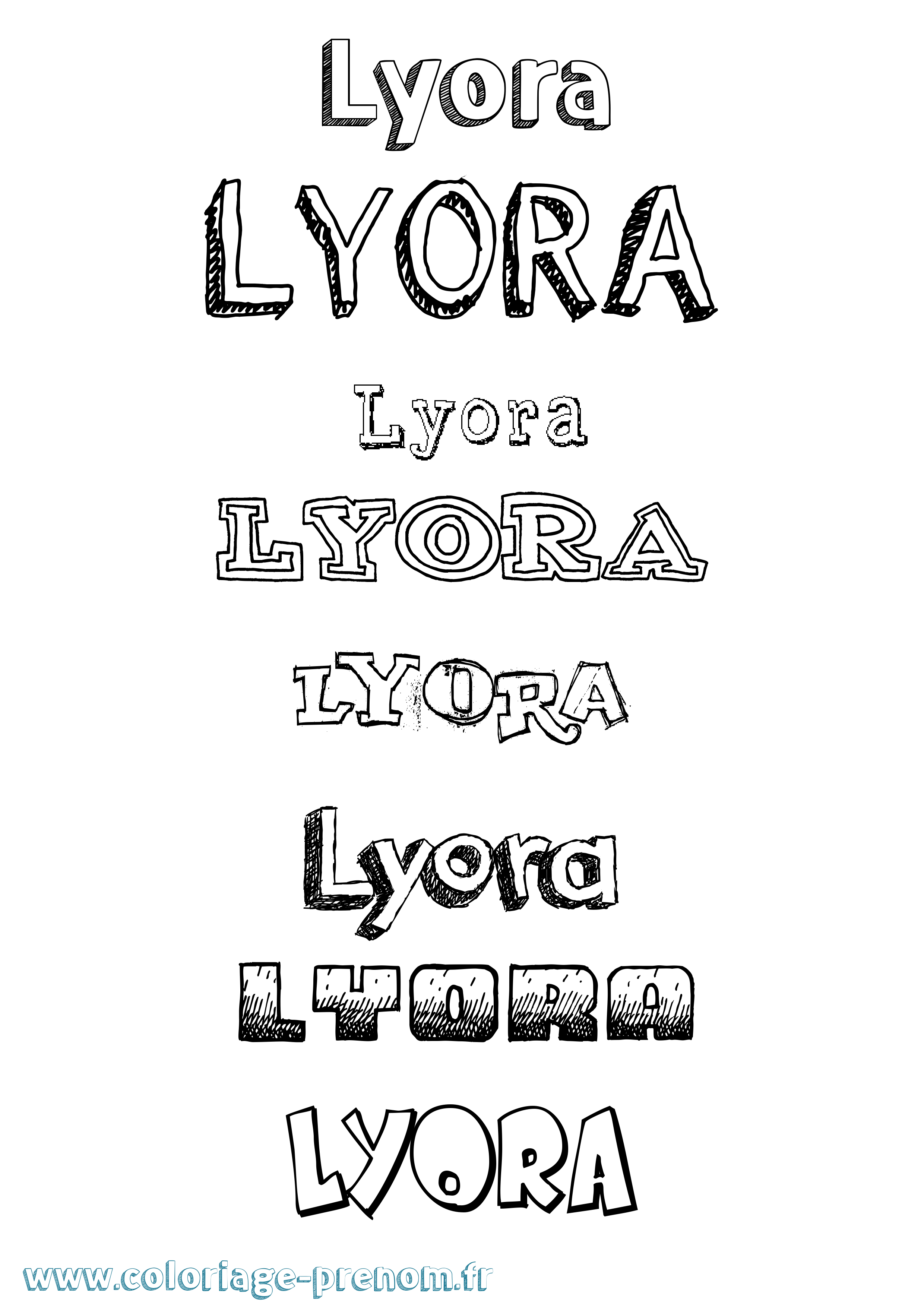 Coloriage Lyora Dessiné Coloriage prénom Lyora Dessiné
