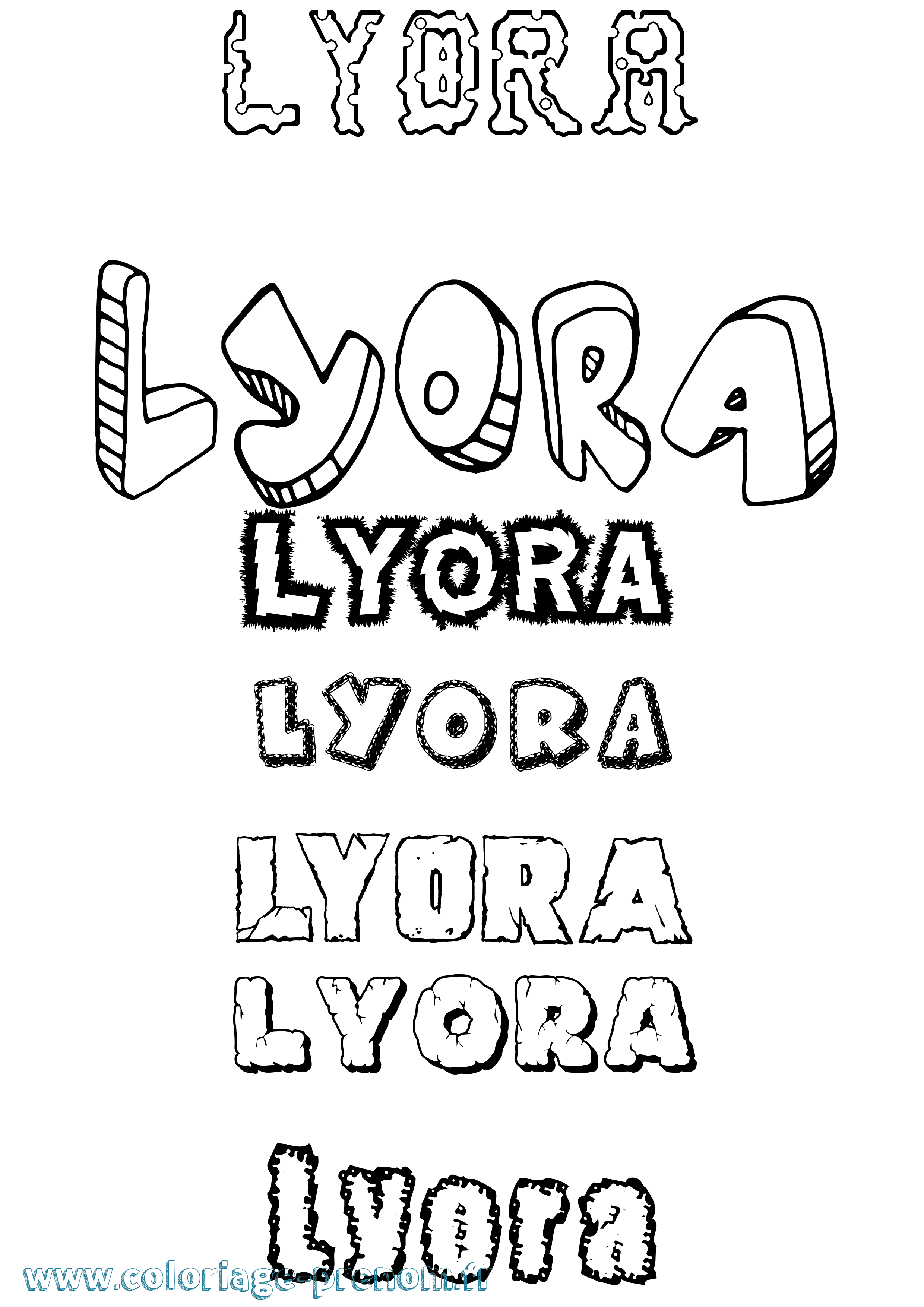 Coloriage Lyora Destructuré Coloriage prénom Lyora Destructuré