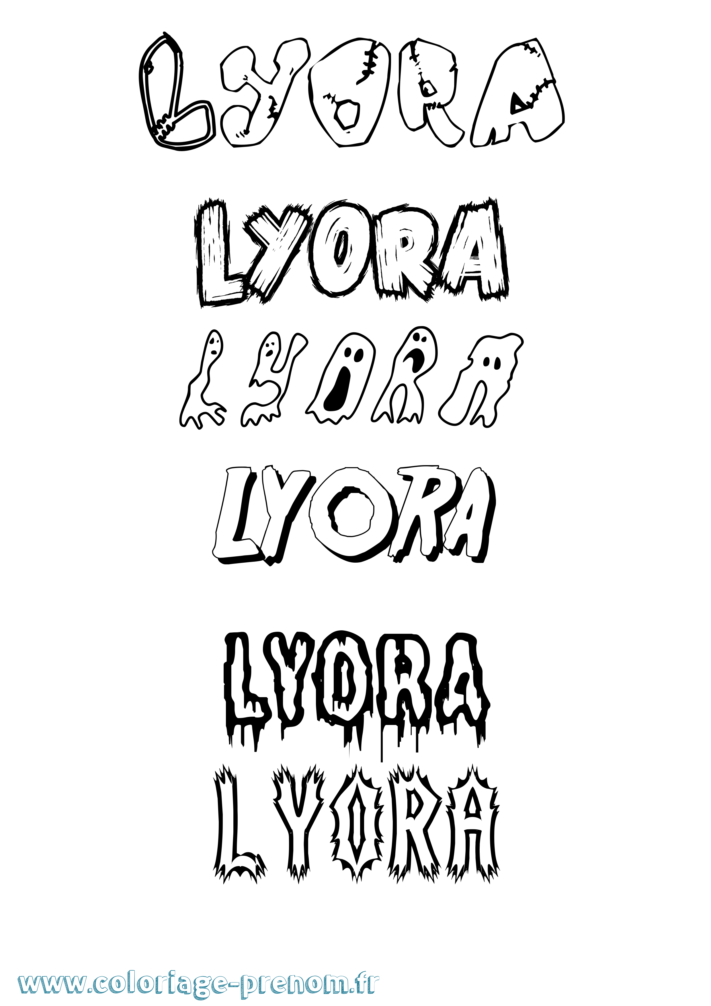 Coloriage Lyora Frisson Coloriage prénom Lyora Frisson