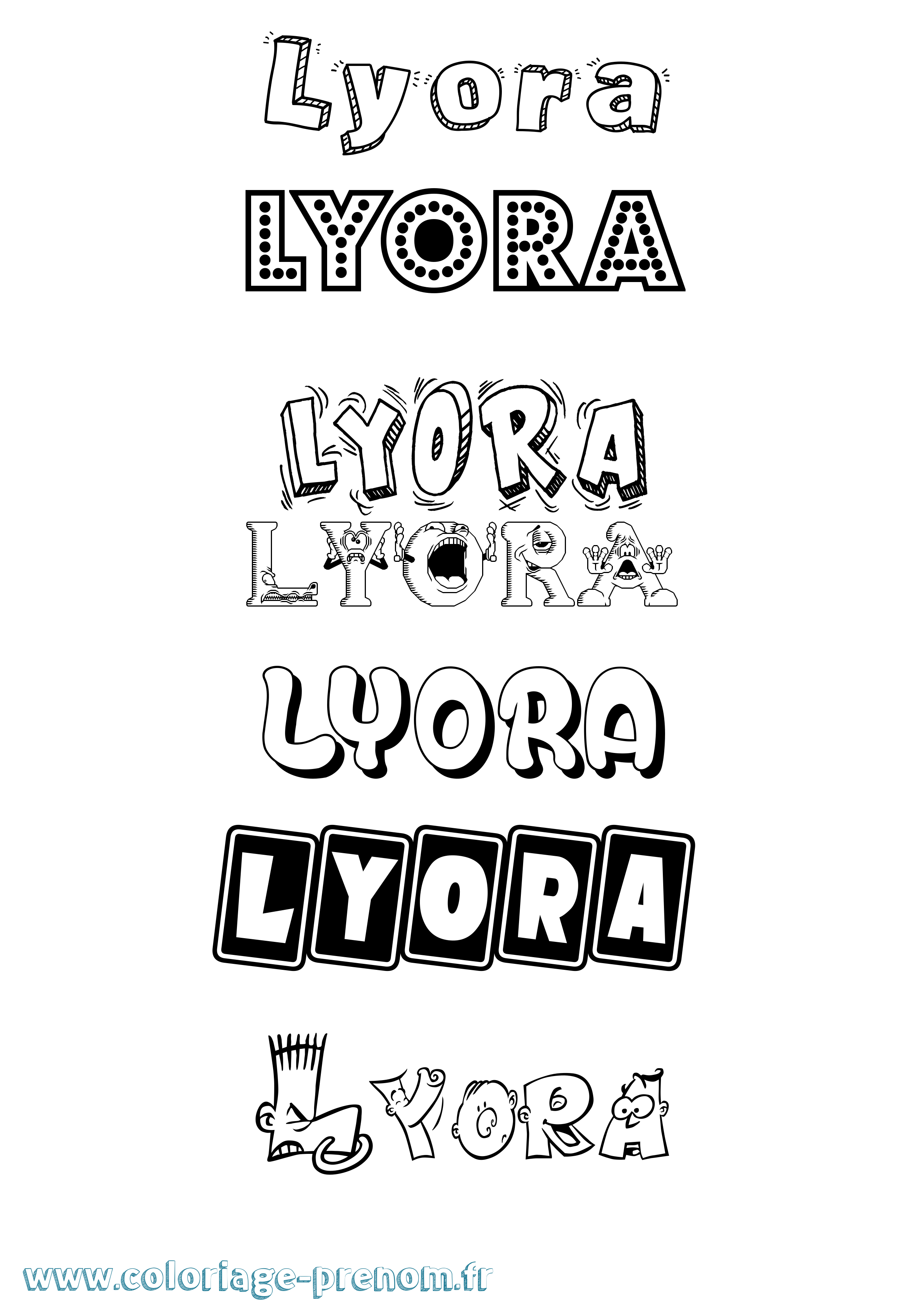 Coloriage Lyora Fun Coloriage prénom Lyora Fun