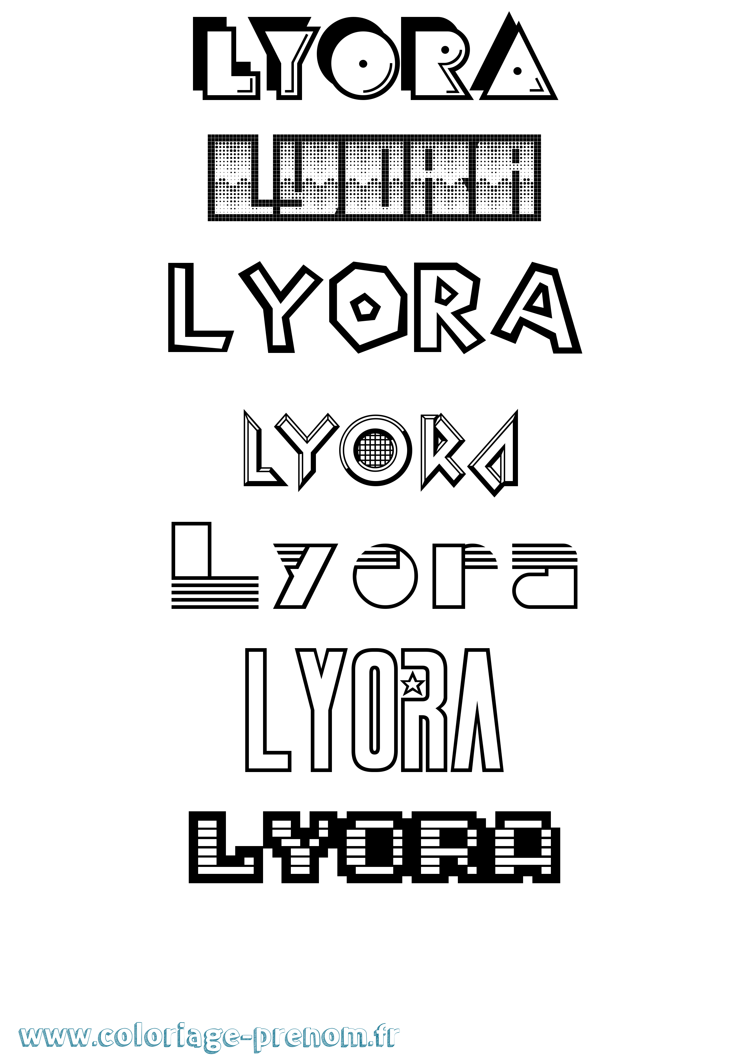 Coloriage Lyora Jeux Vidéos Coloriage prénom Lyora Jeux Vidéos