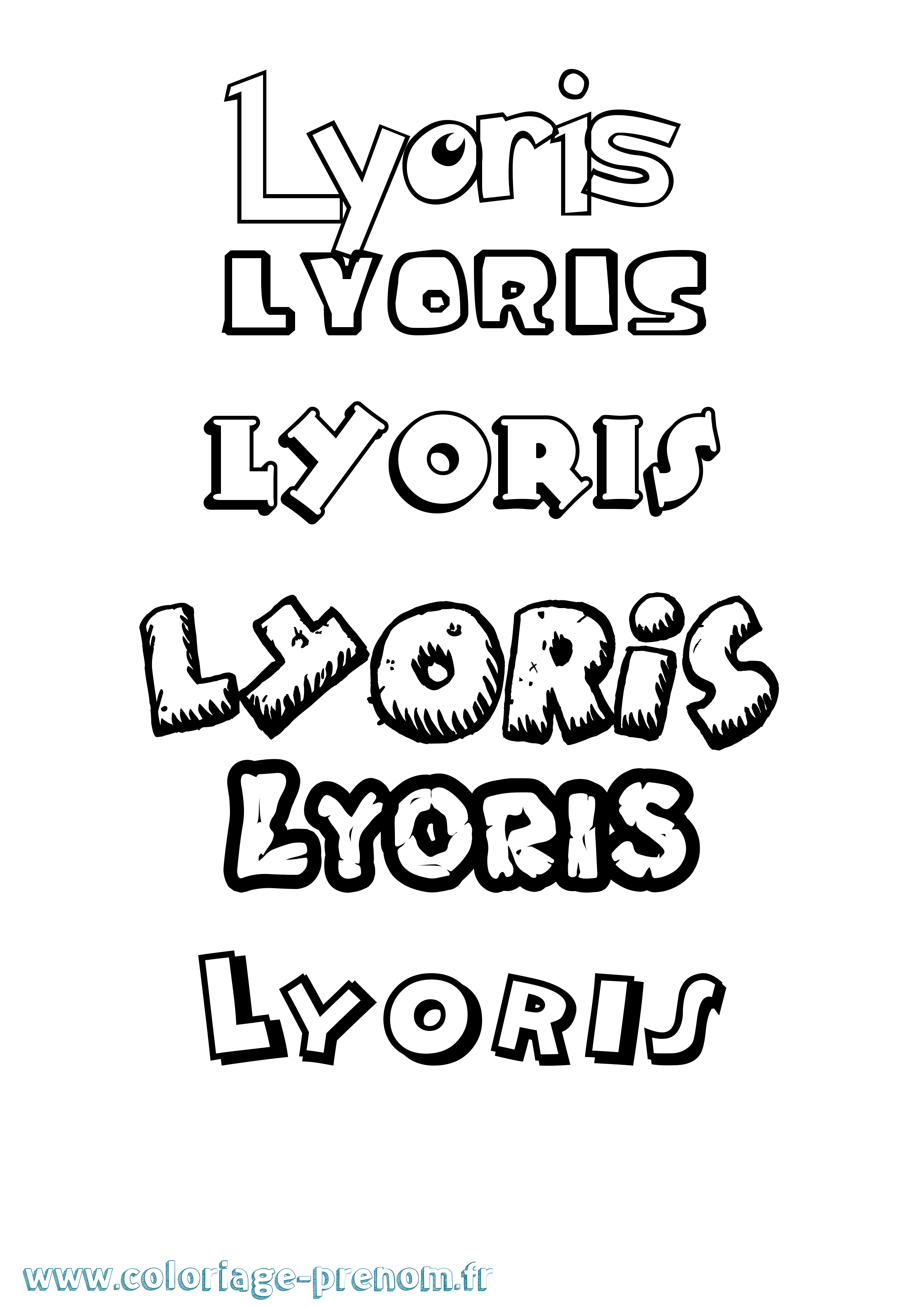 Coloriage Lyoris Dessin Animé Coloriage prénom Lyoris Dessin Animé