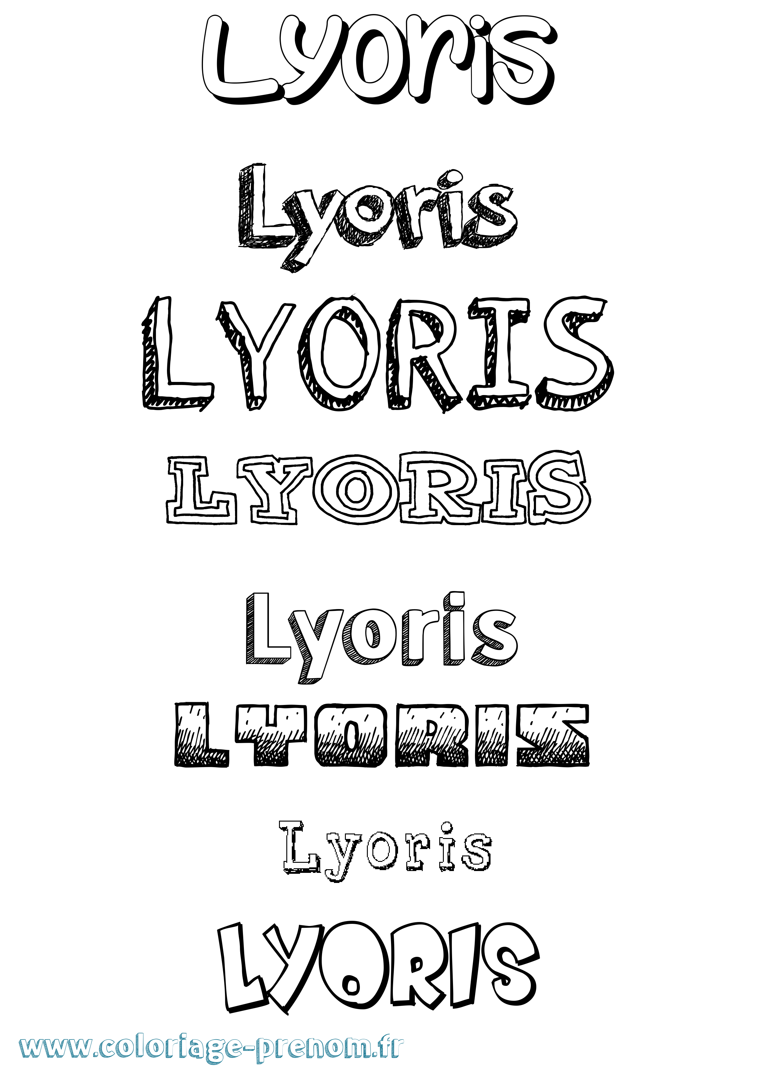 Coloriage Lyoris Dessiné Coloriage prénom Lyoris Dessiné
