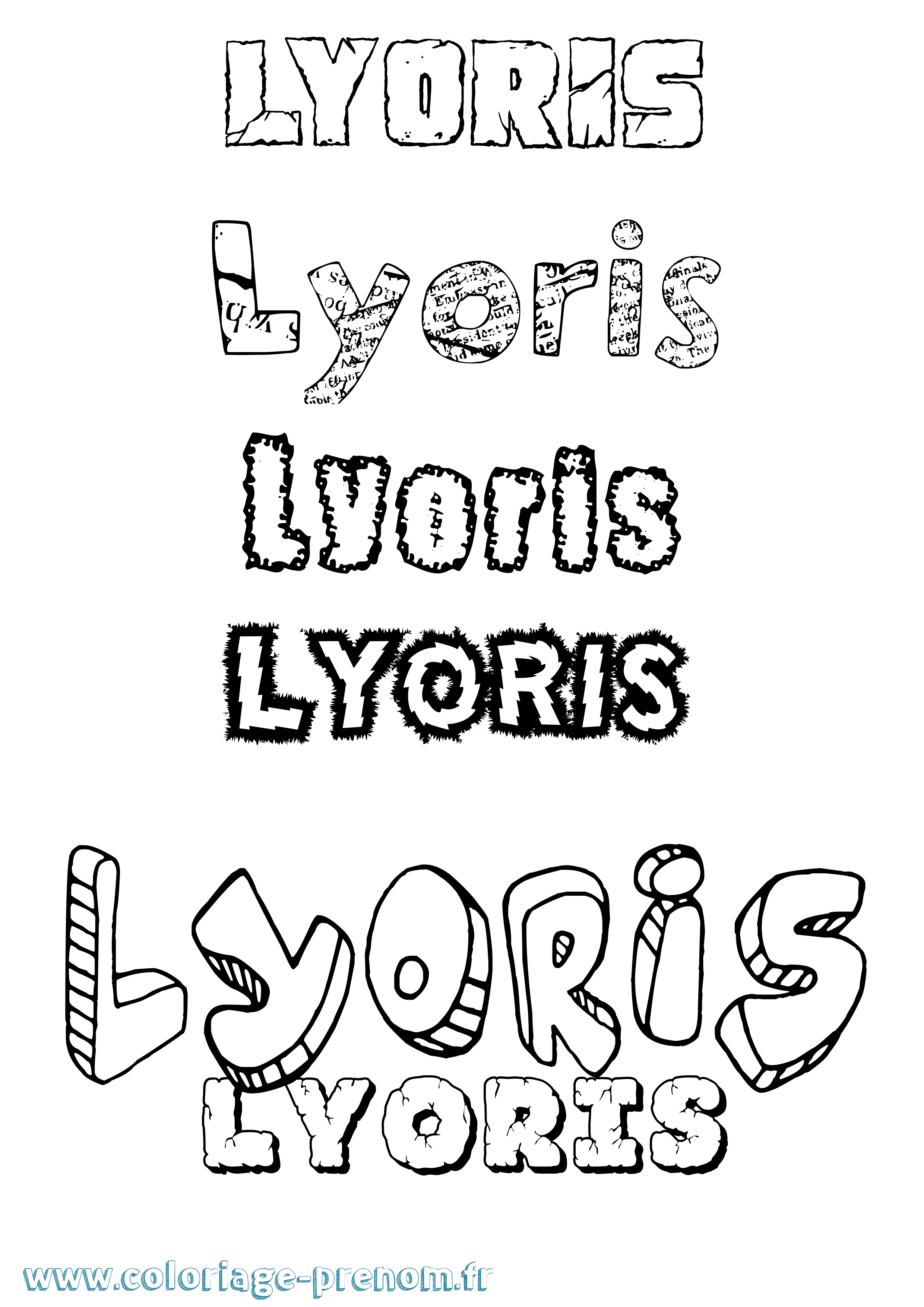 Coloriage Lyoris Destructuré Coloriage prénom Lyoris Destructuré