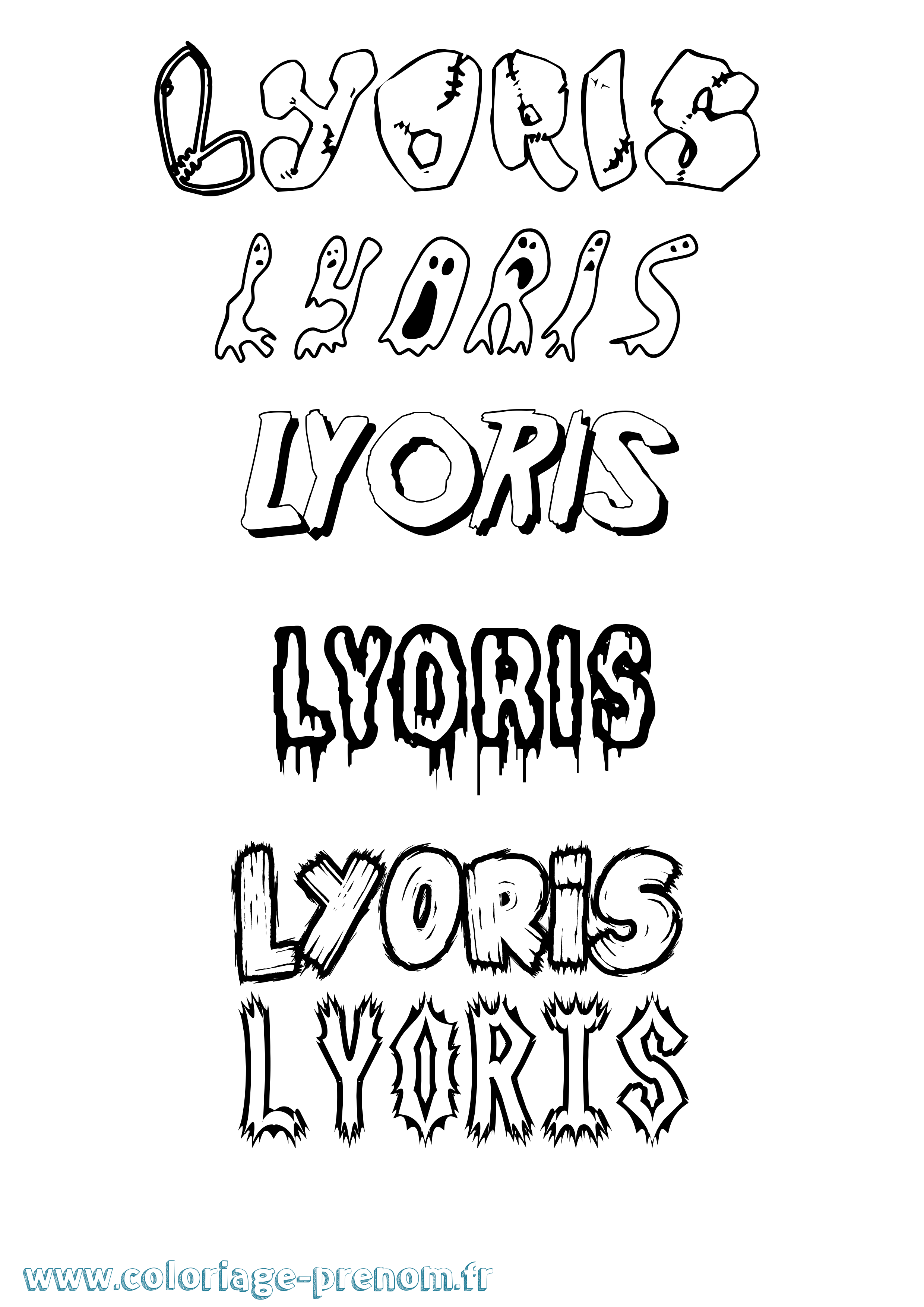 Coloriage Lyoris Frisson Coloriage prénom Lyoris Frisson