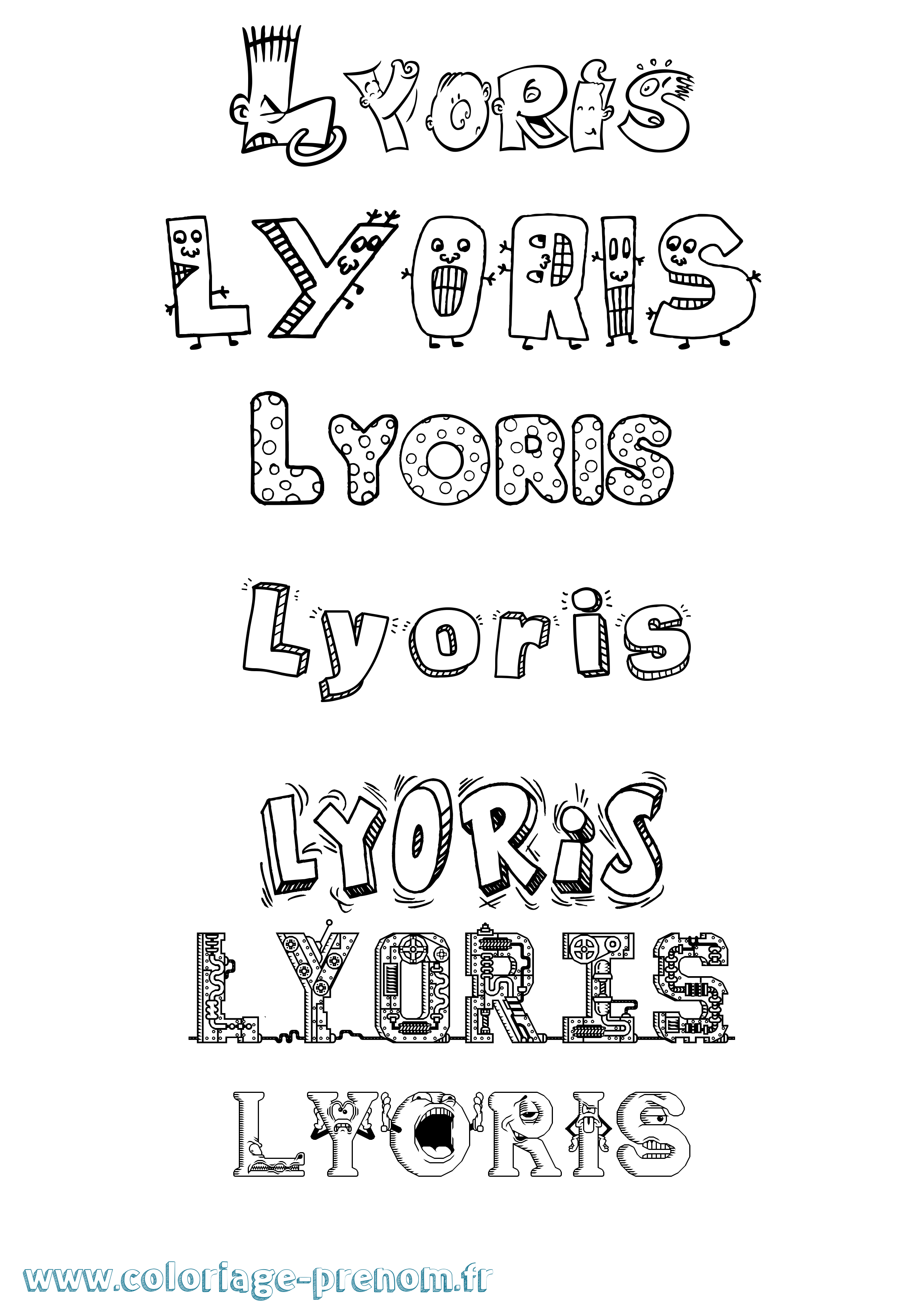 Coloriage Lyoris Fun Coloriage prénom Lyoris Fun