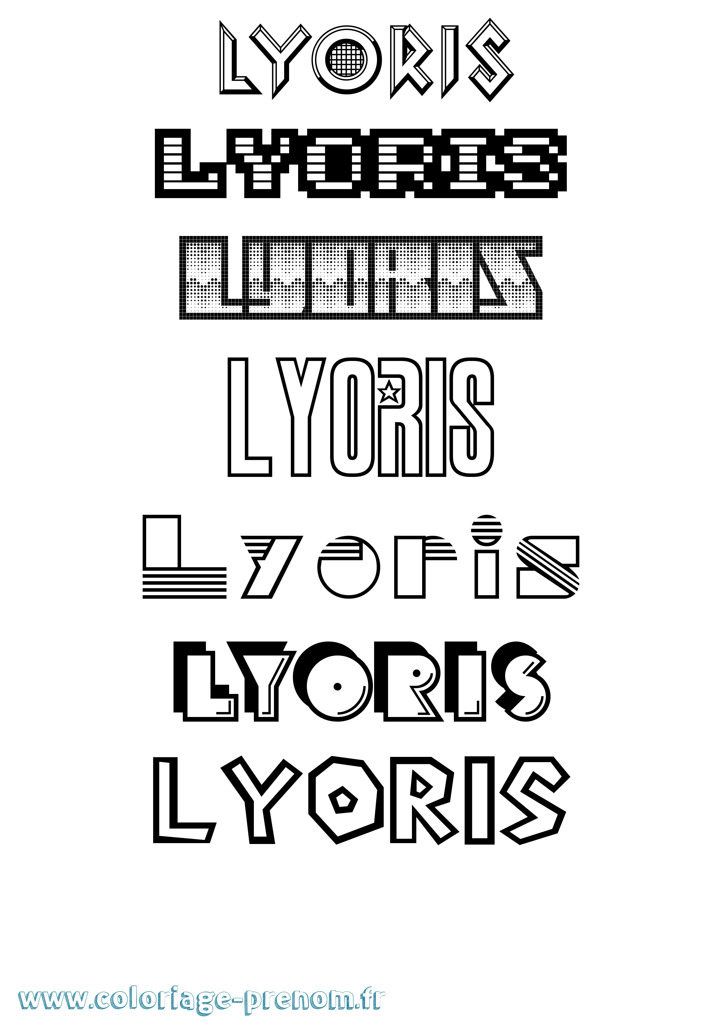 Coloriage Lyoris Jeux Vidéos Coloriage prénom Lyoris Jeux Vidéos