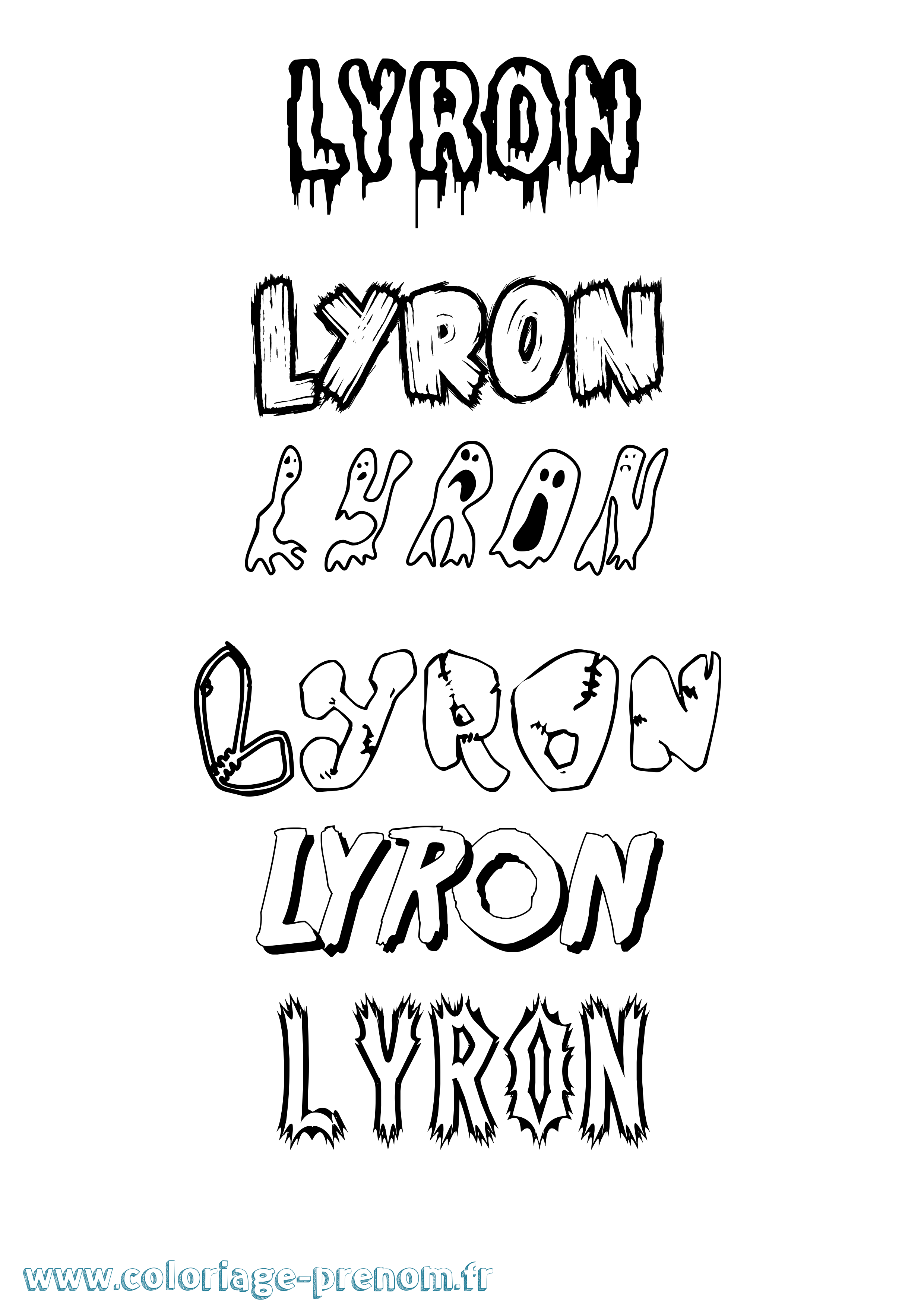 Coloriage Lyron Frisson Coloriage prénom Lyron Frisson
