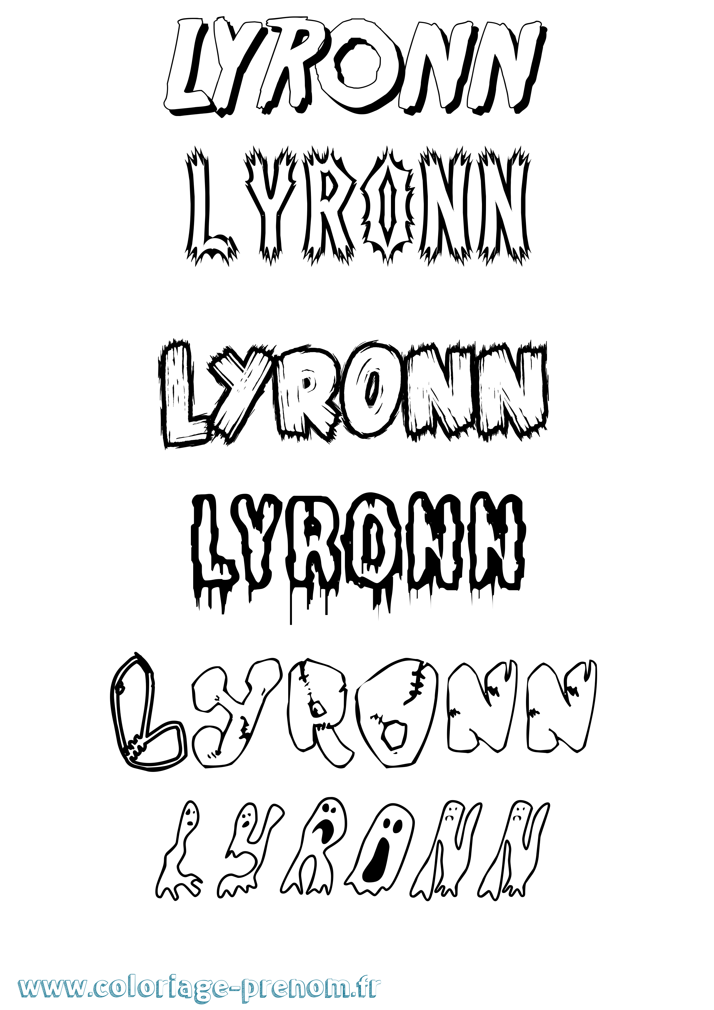 Coloriage Lyronn Frisson Coloriage prénom Lyronn Frisson