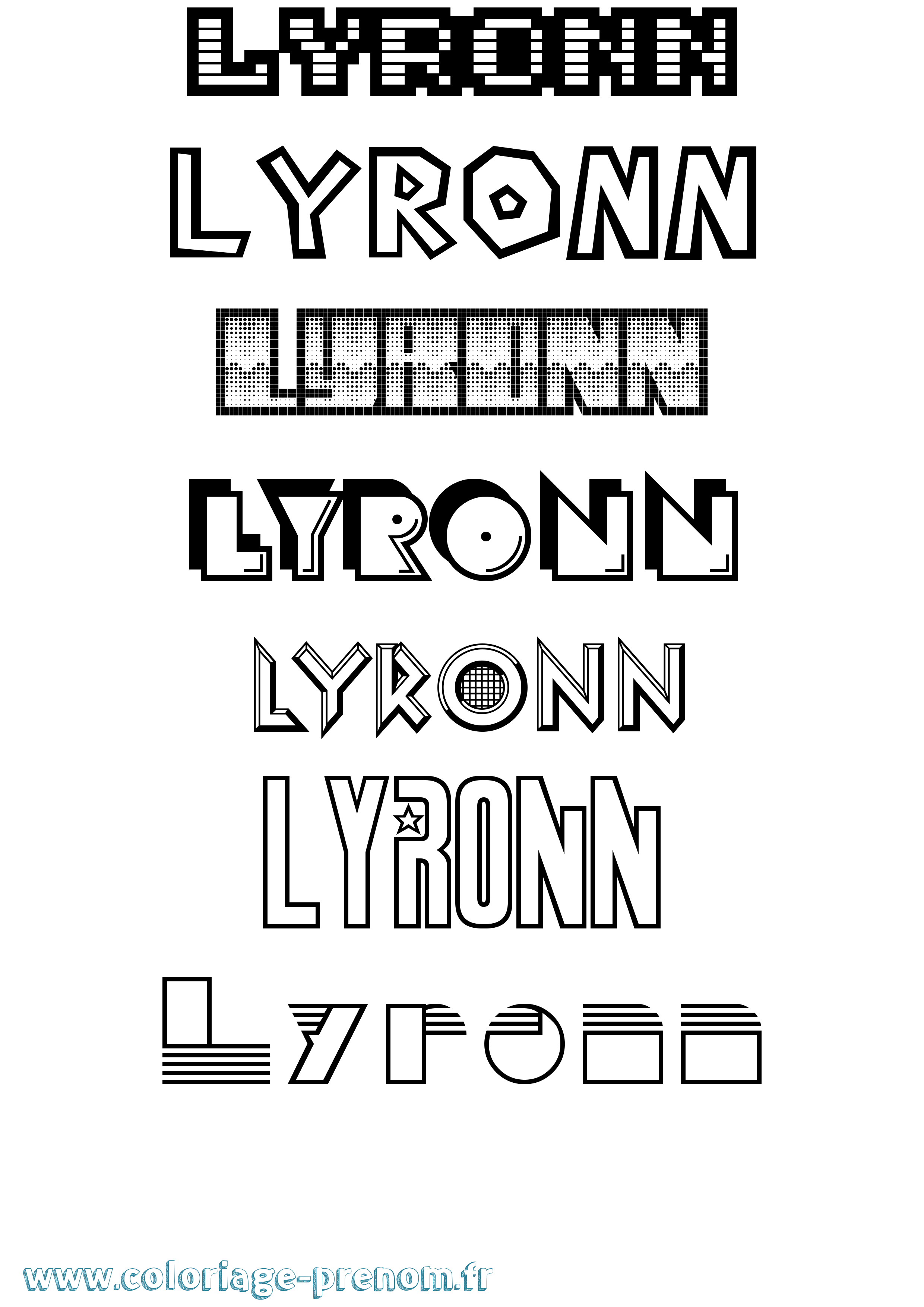 Coloriage Lyronn Jeux Vidéos Coloriage prénom Lyronn Jeux Vidéos
