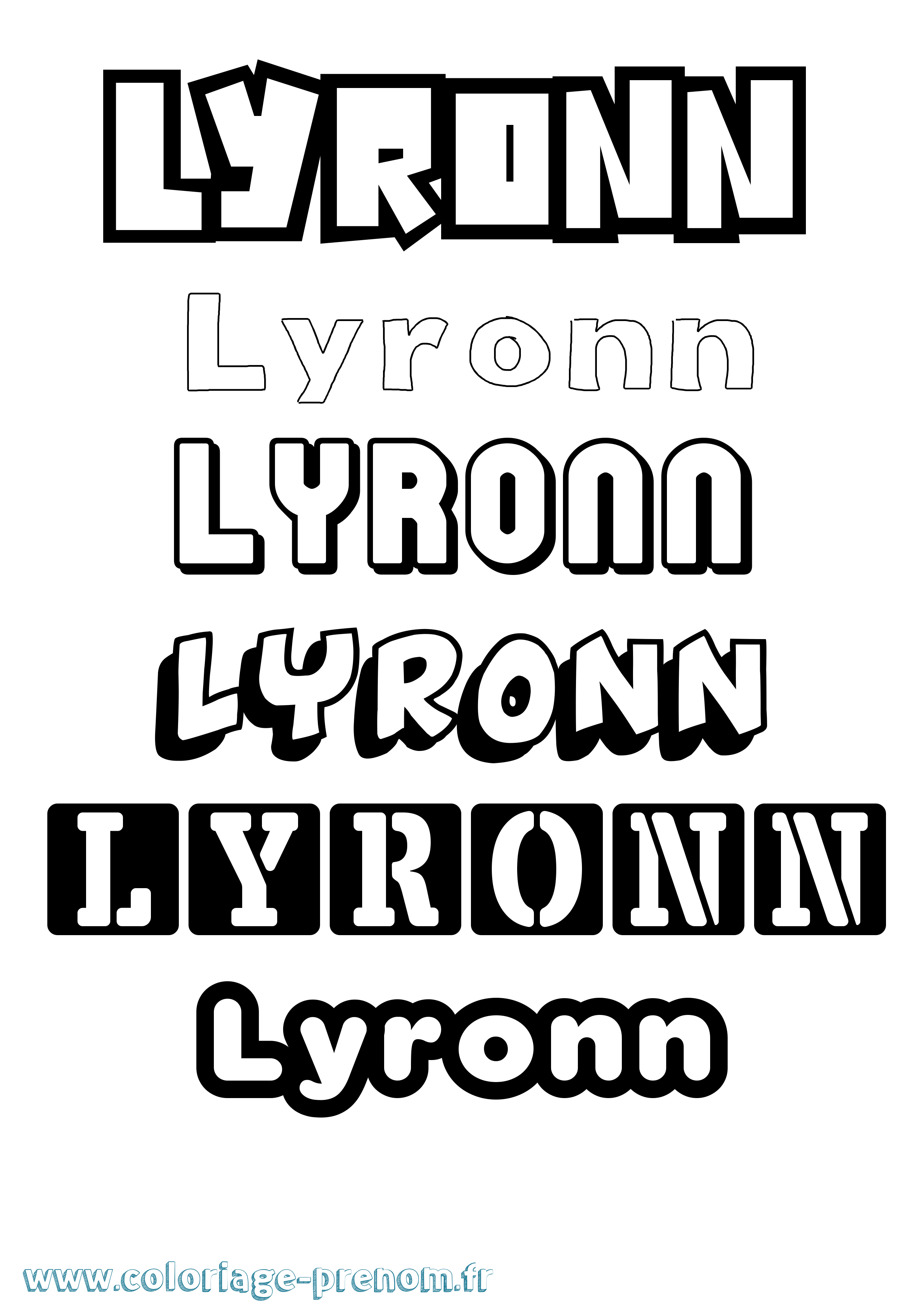 Coloriage Lyronn Simple Coloriage prénom Lyronn Simple
