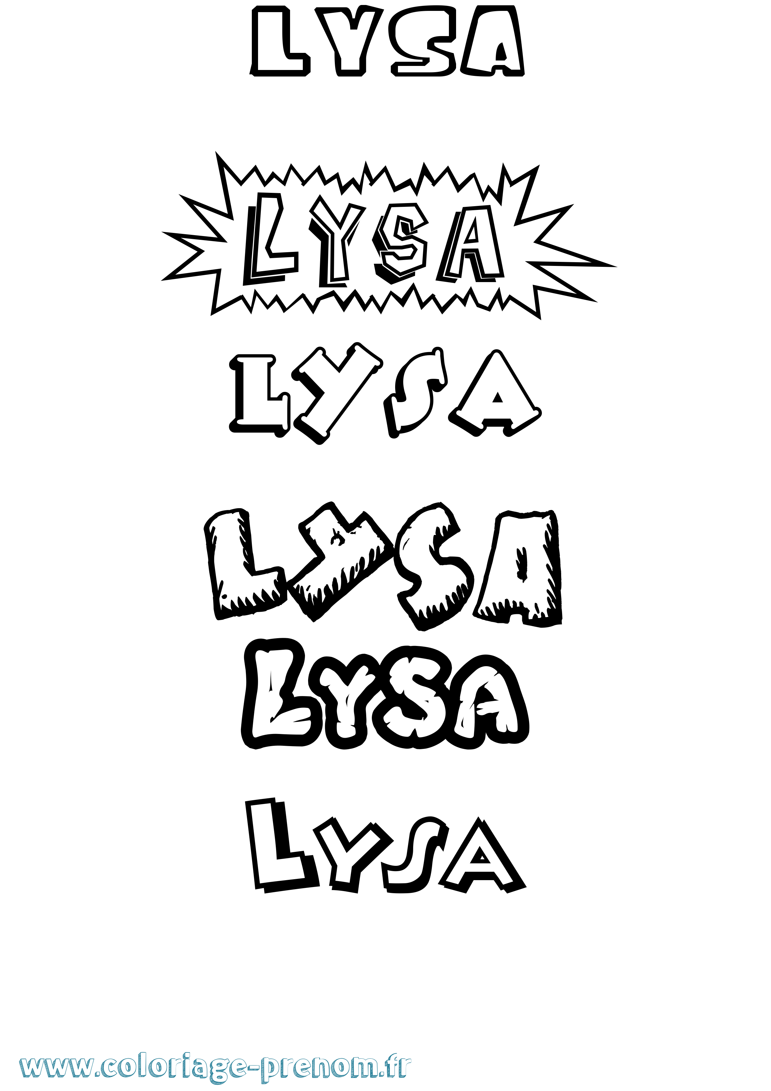 Coloriage Lysa Dessin Animé Coloriage prénom Lysa Dessin Animé