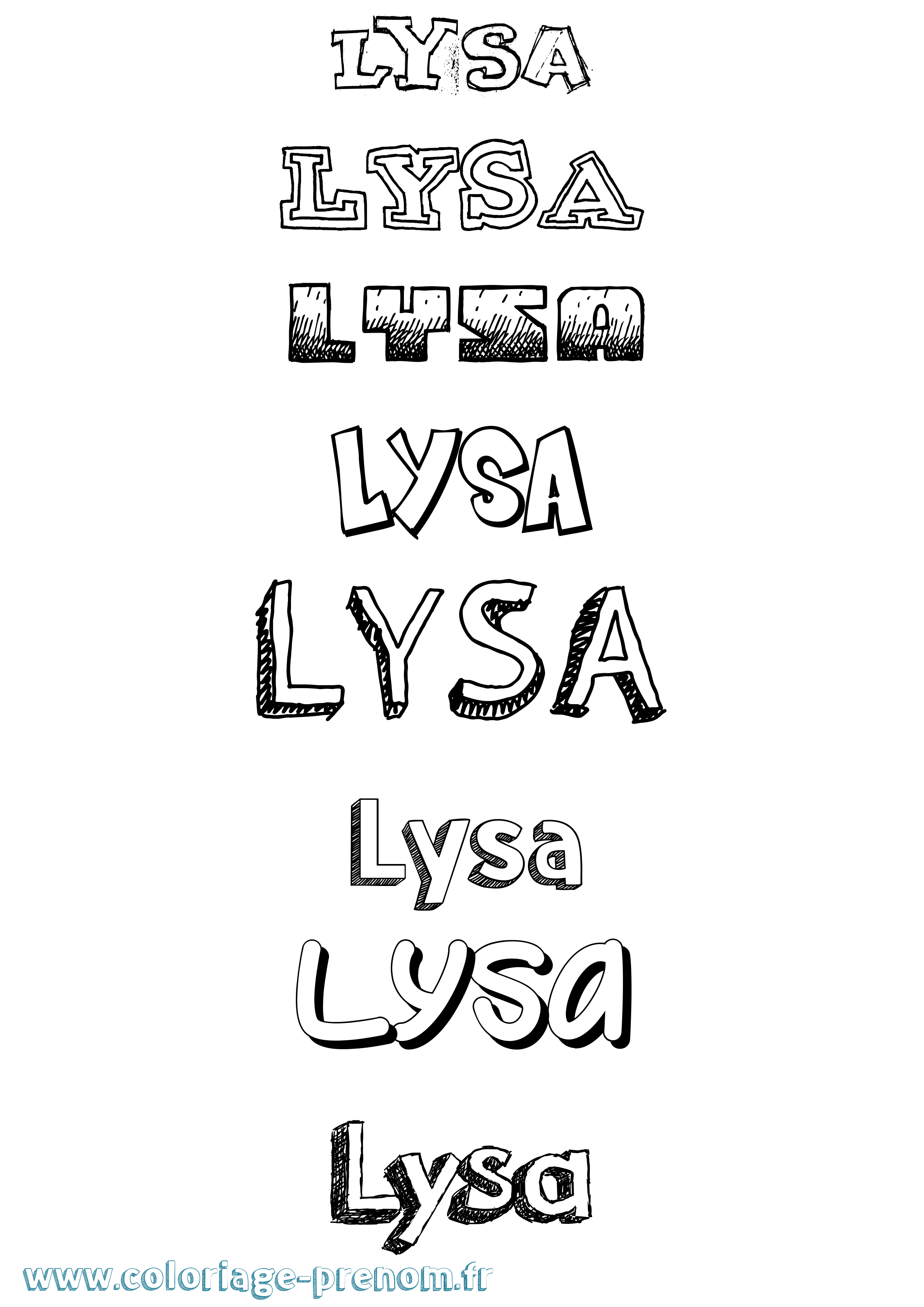 Coloriage Lysa Dessiné Coloriage prénom Lysa Dessiné