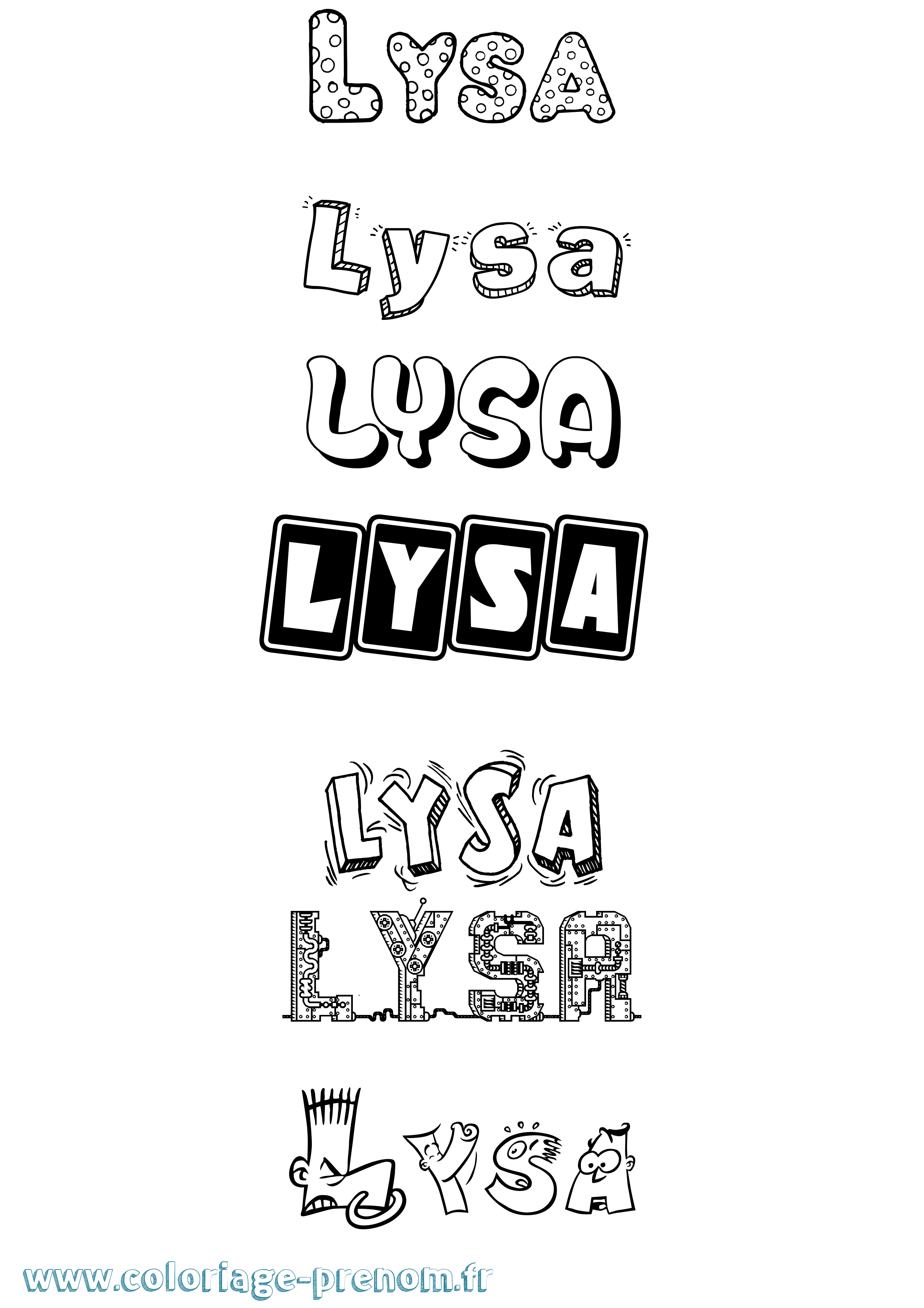 Coloriage Lysa Fun Coloriage prénom Lysa Fun