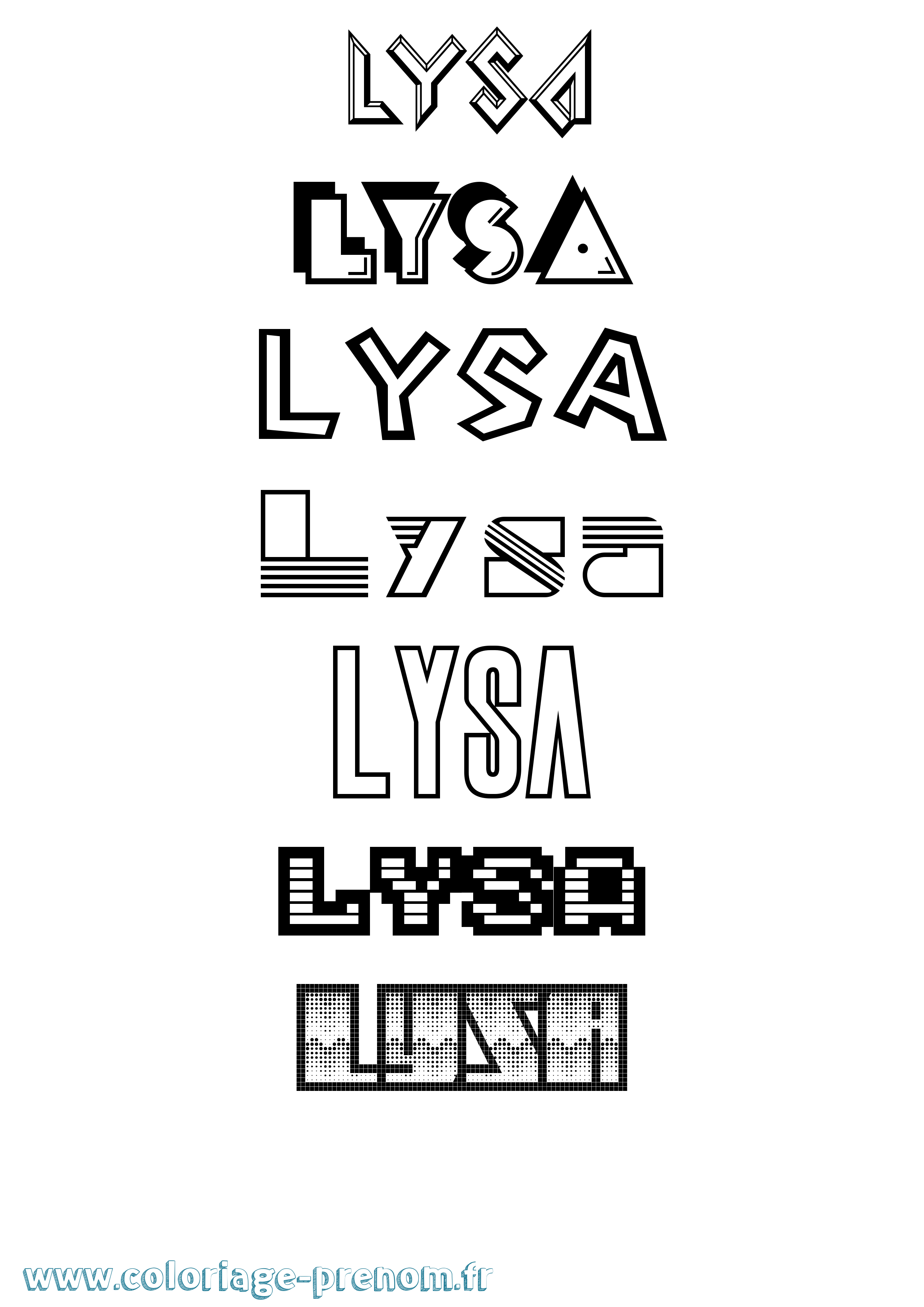 Coloriage Lysa Jeux Vidéos Coloriage prénom Lysa Jeux Vidéos