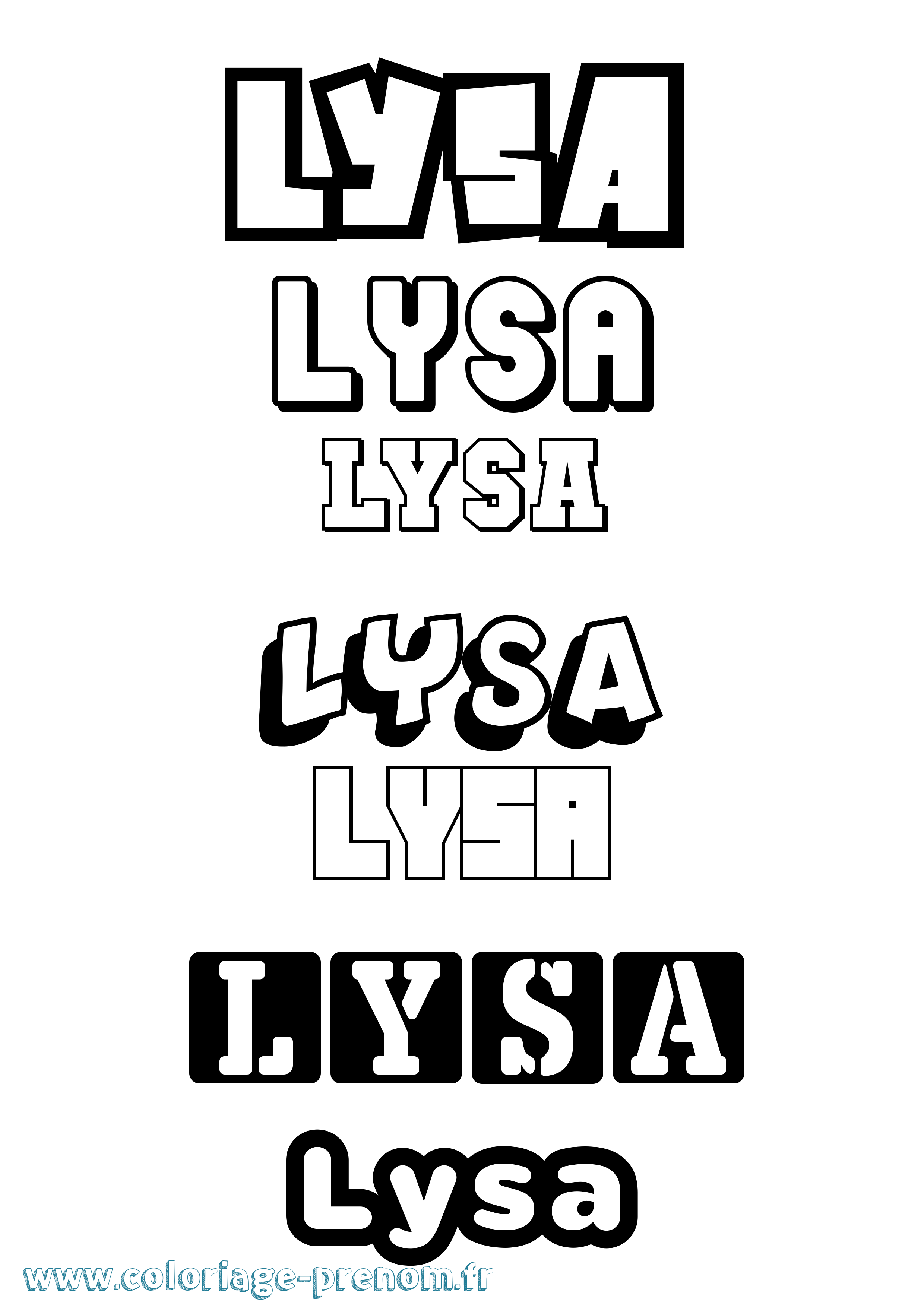Coloriage Lysa Simple Coloriage prénom Lysa Simple