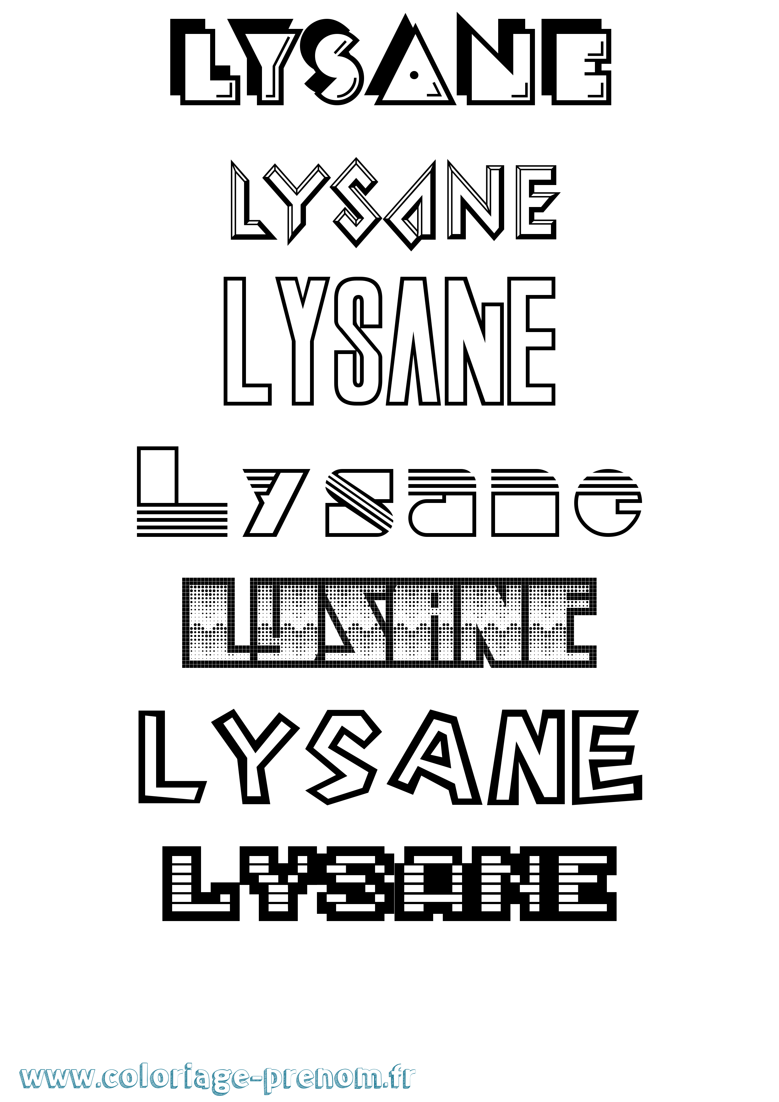 Coloriage Lysane Jeux Vidéos Coloriage prénom Lysane Jeux Vidéos