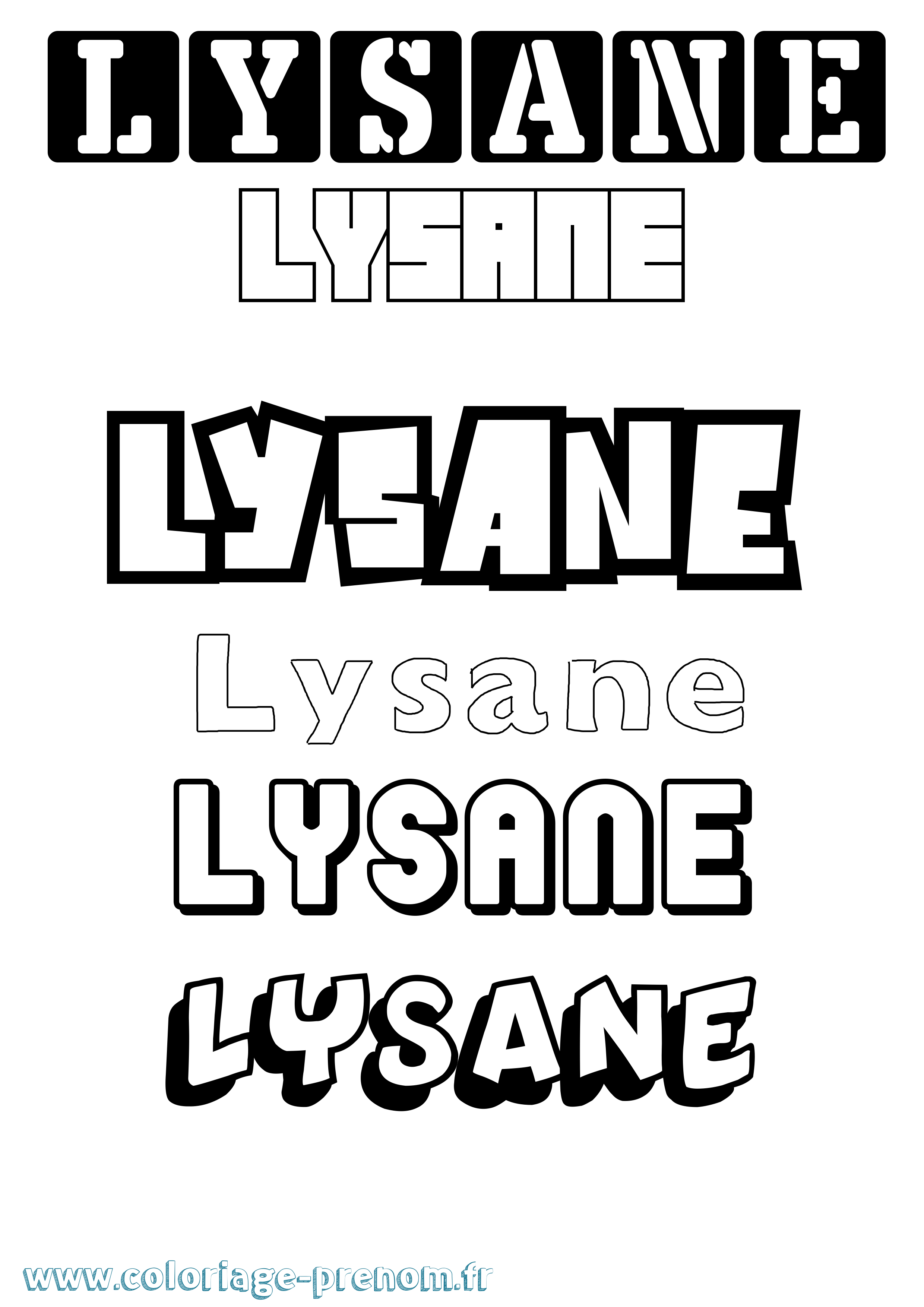 Coloriage Lysane Simple Coloriage prénom Lysane Simple