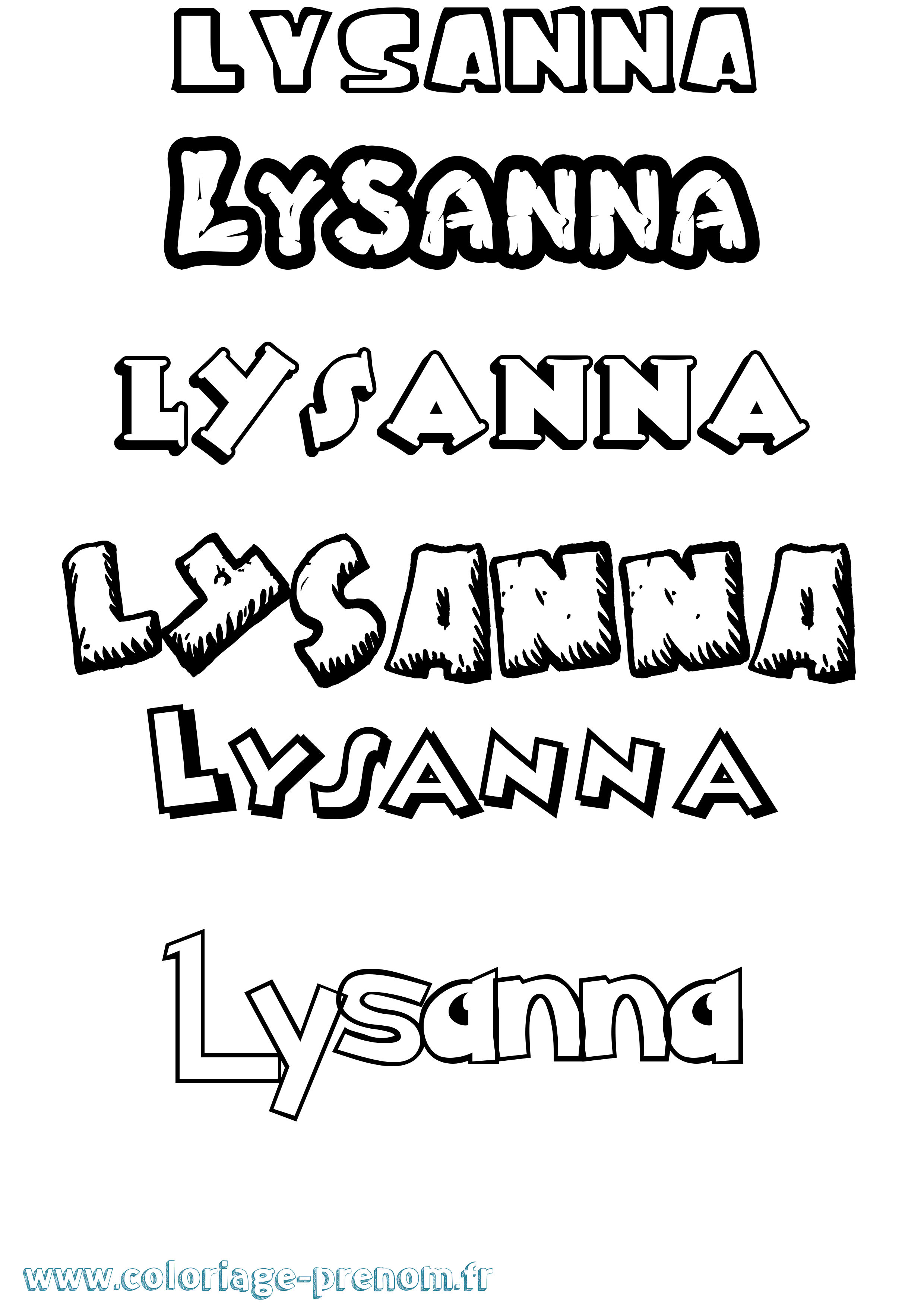 Coloriage Lysanna Dessin Animé Coloriage prénom Lysanna Dessin Animé