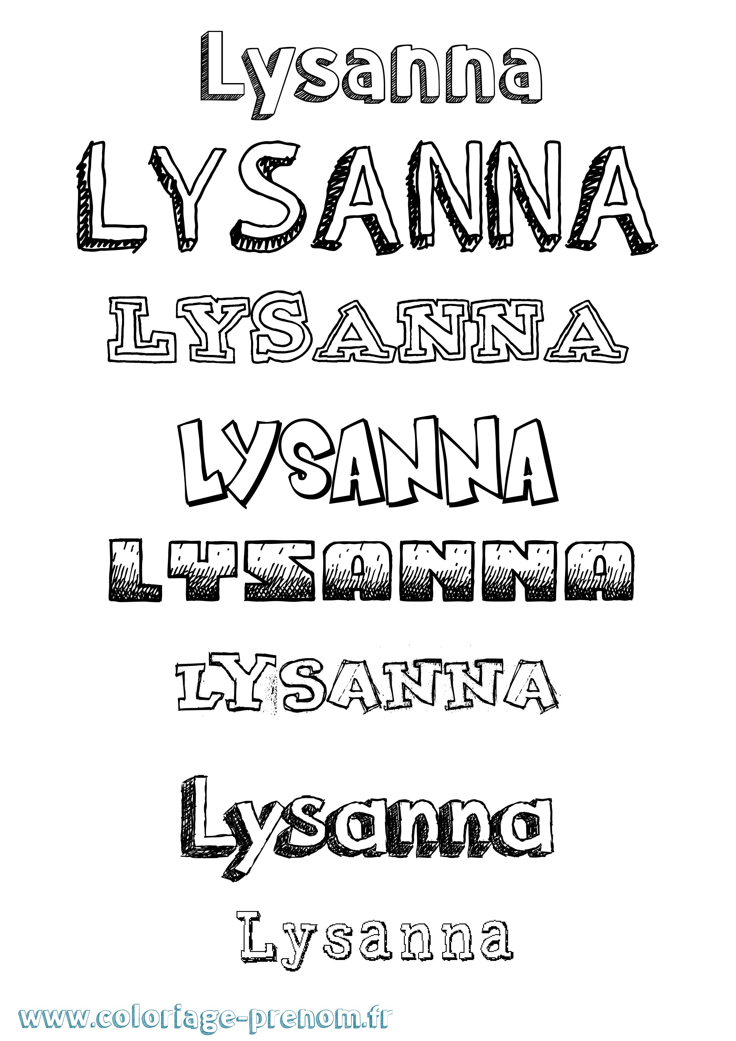 Coloriage Lysanna Dessiné Coloriage prénom Lysanna Dessiné