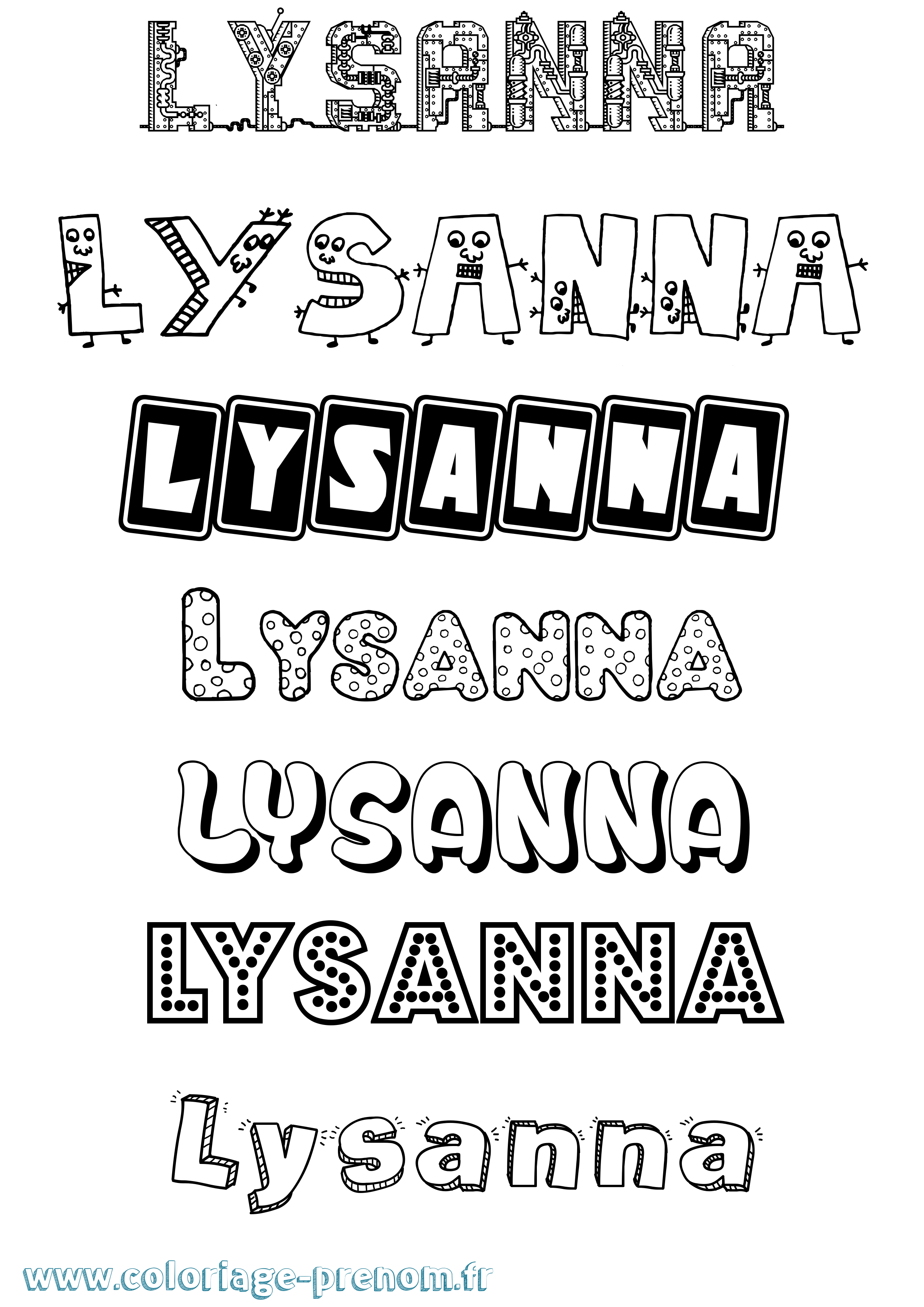Coloriage Lysanna Fun Coloriage prénom Lysanna Fun