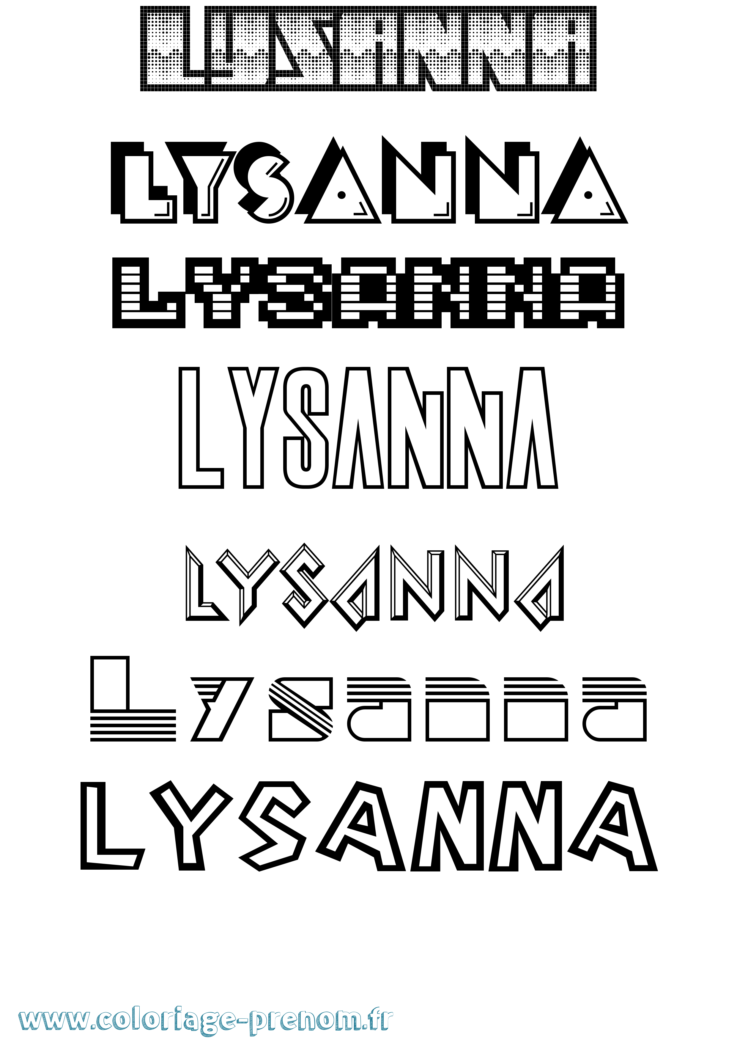 Coloriage Lysanna Jeux Vidéos Coloriage prénom Lysanna Jeux Vidéos