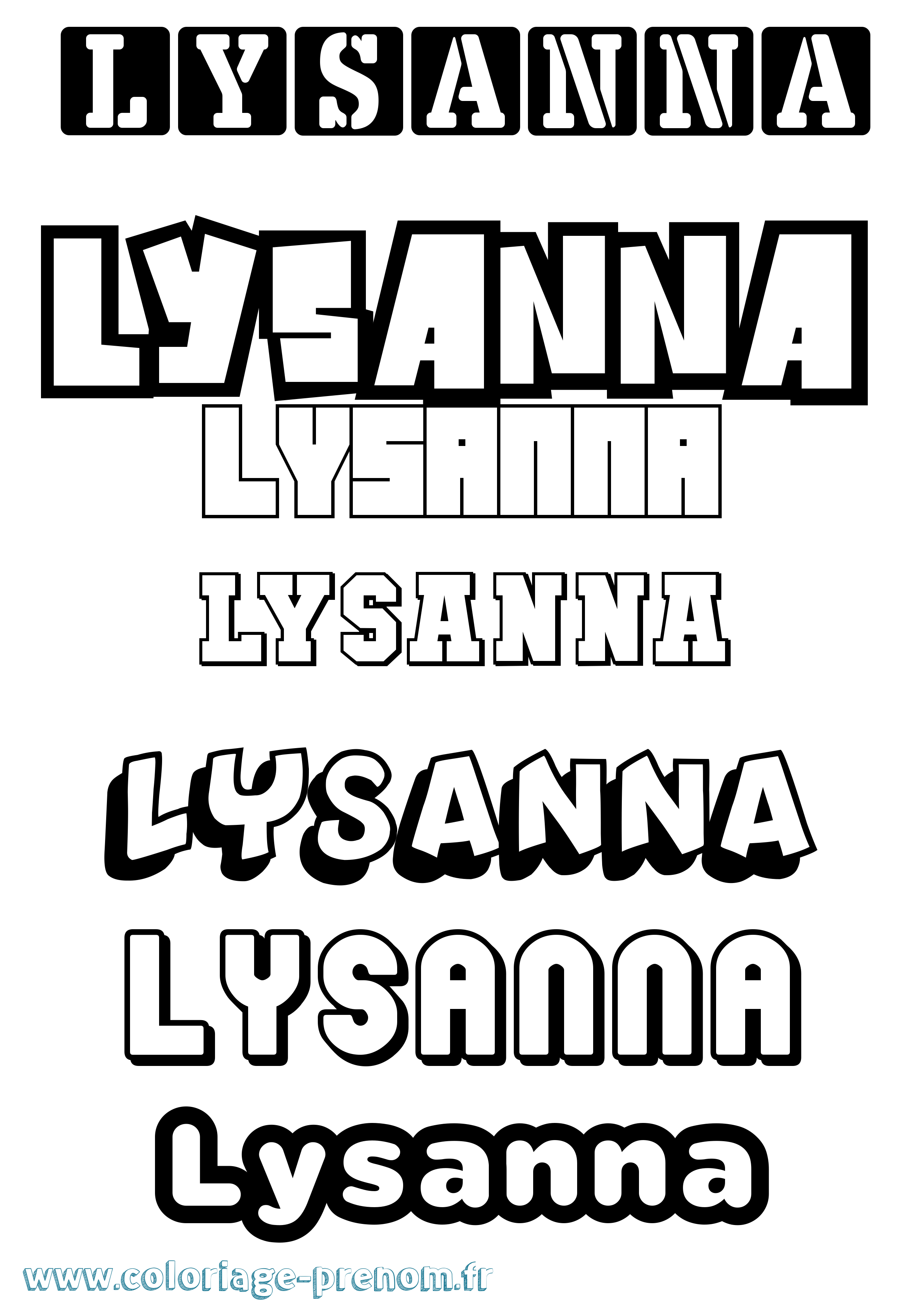 Coloriage Lysanna Simple Coloriage prénom Lysanna Simple