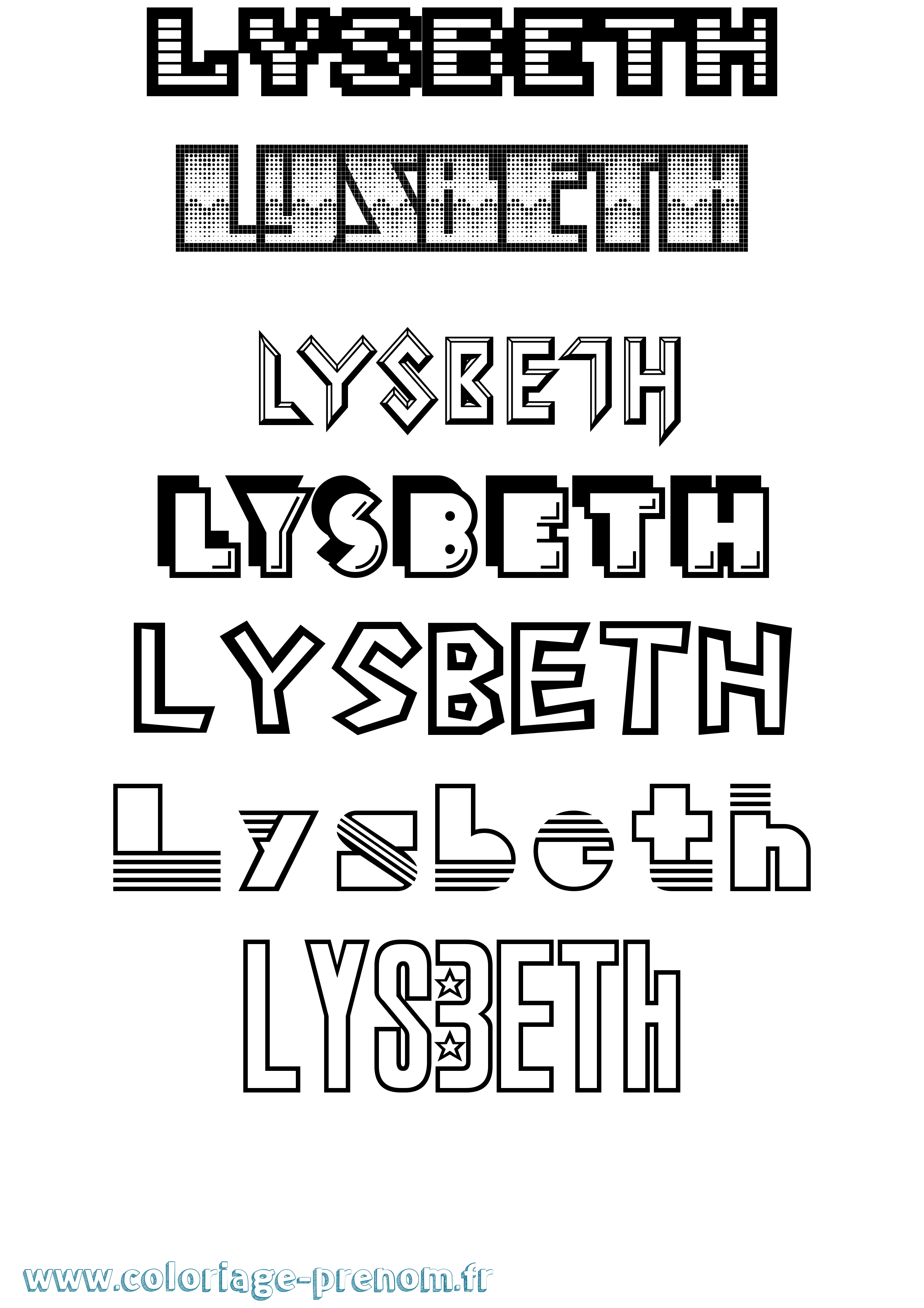 Coloriage Lysbeth Jeux Vidéos Coloriage prénom Lysbeth Jeux Vidéos