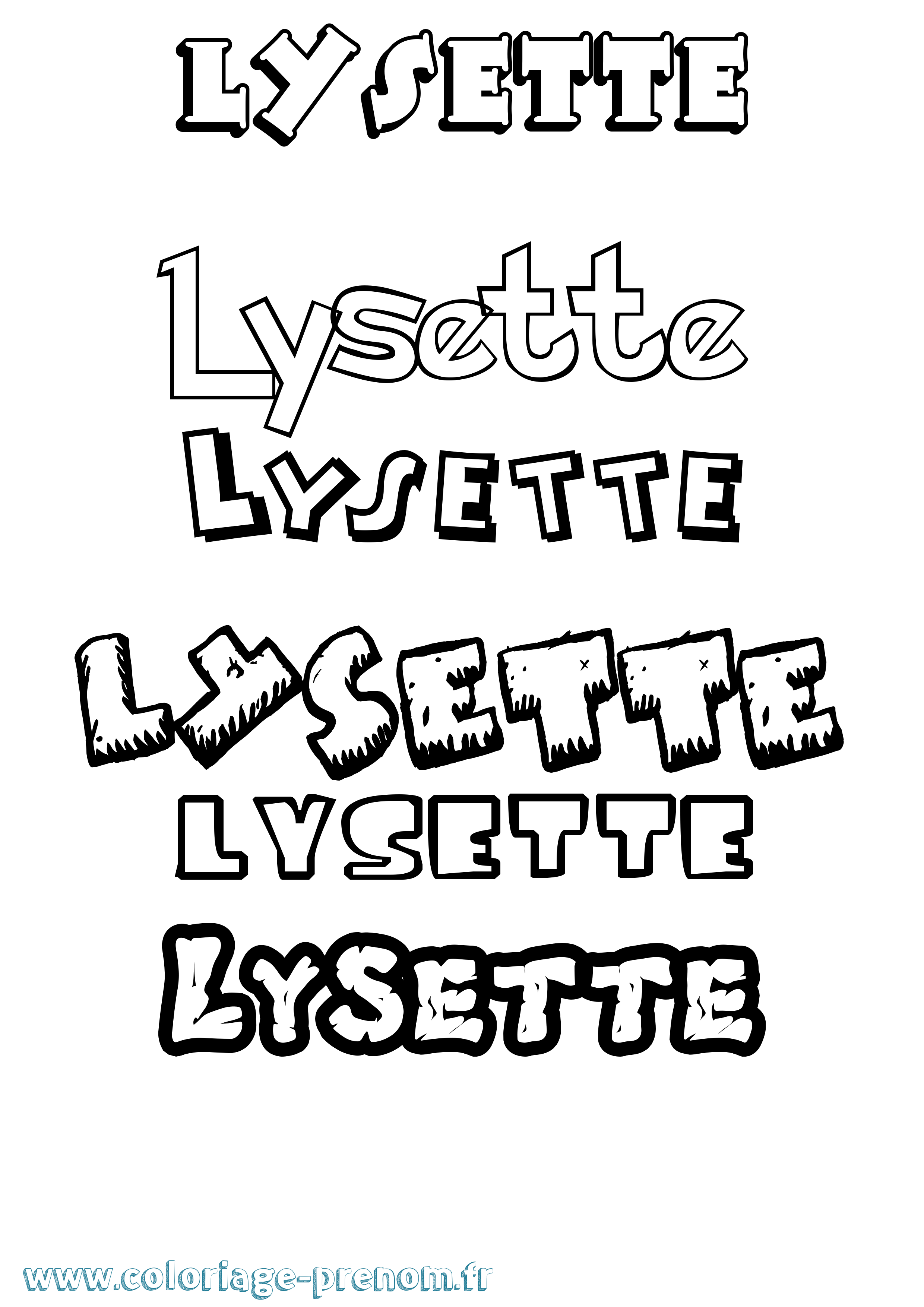 Coloriage Lysette Dessin Animé Coloriage prénom Lysette Dessin Animé