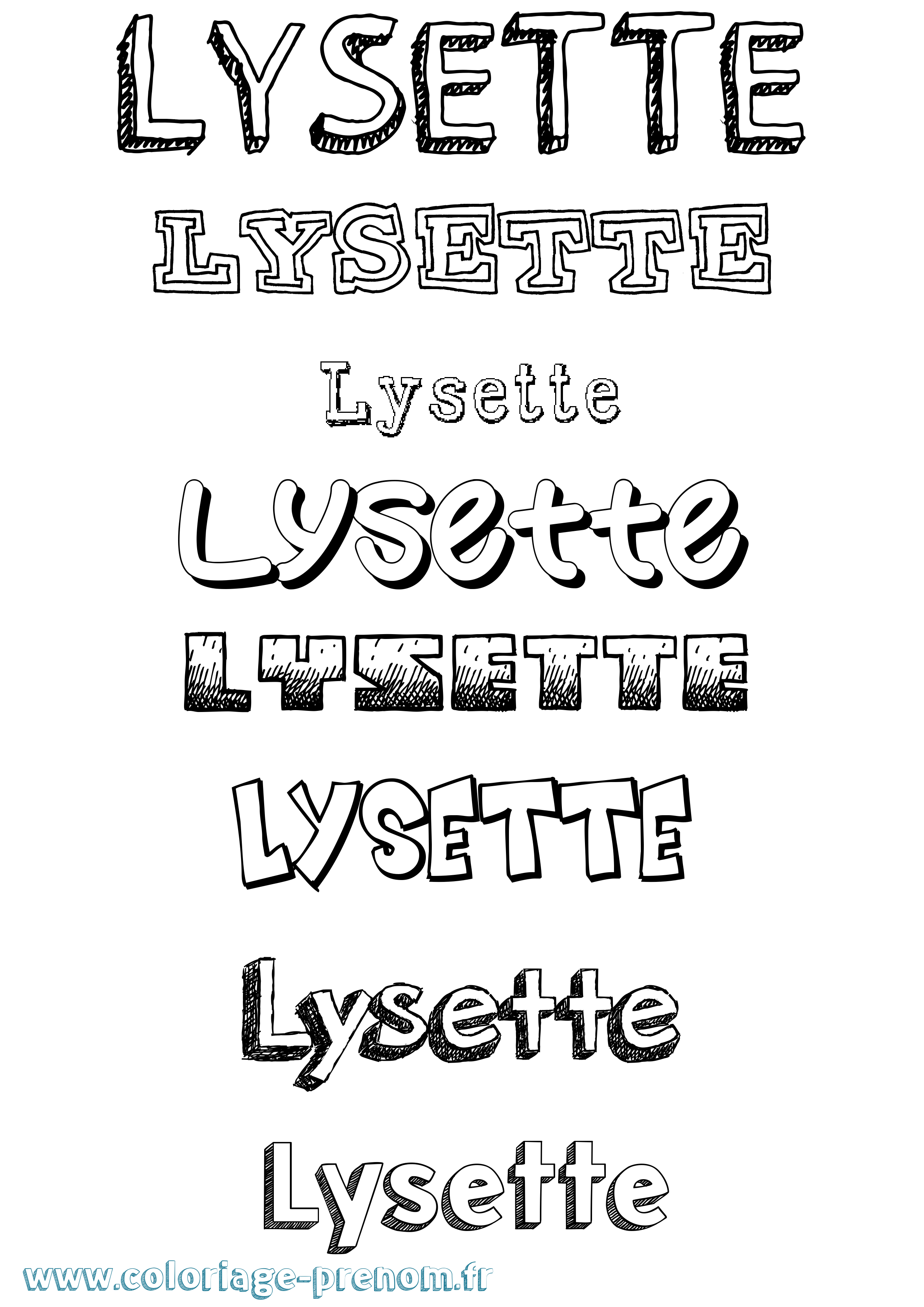 Coloriage Lysette Dessiné Coloriage prénom Lysette Dessiné