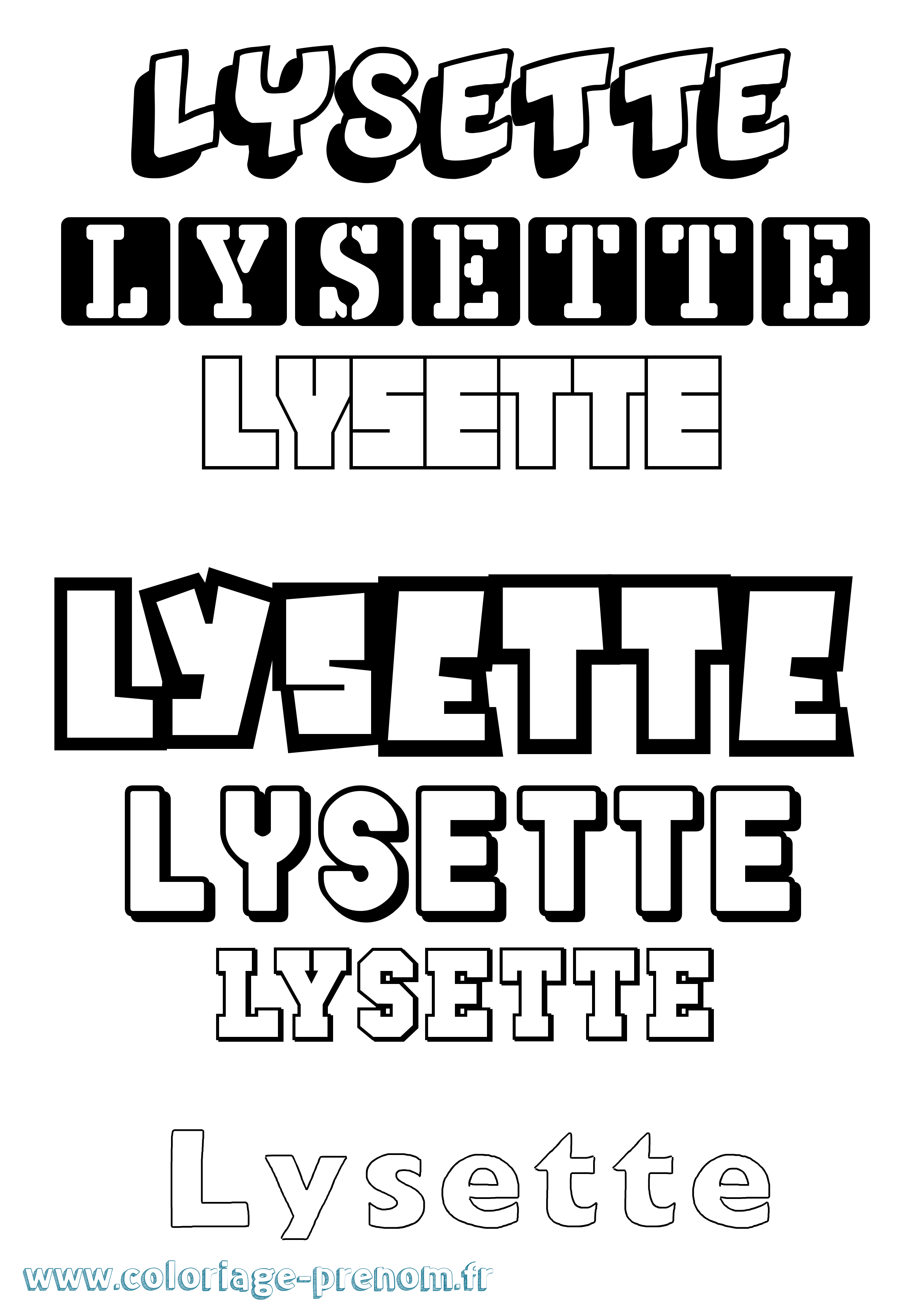 Coloriage Lysette Simple Coloriage prénom Lysette Simple