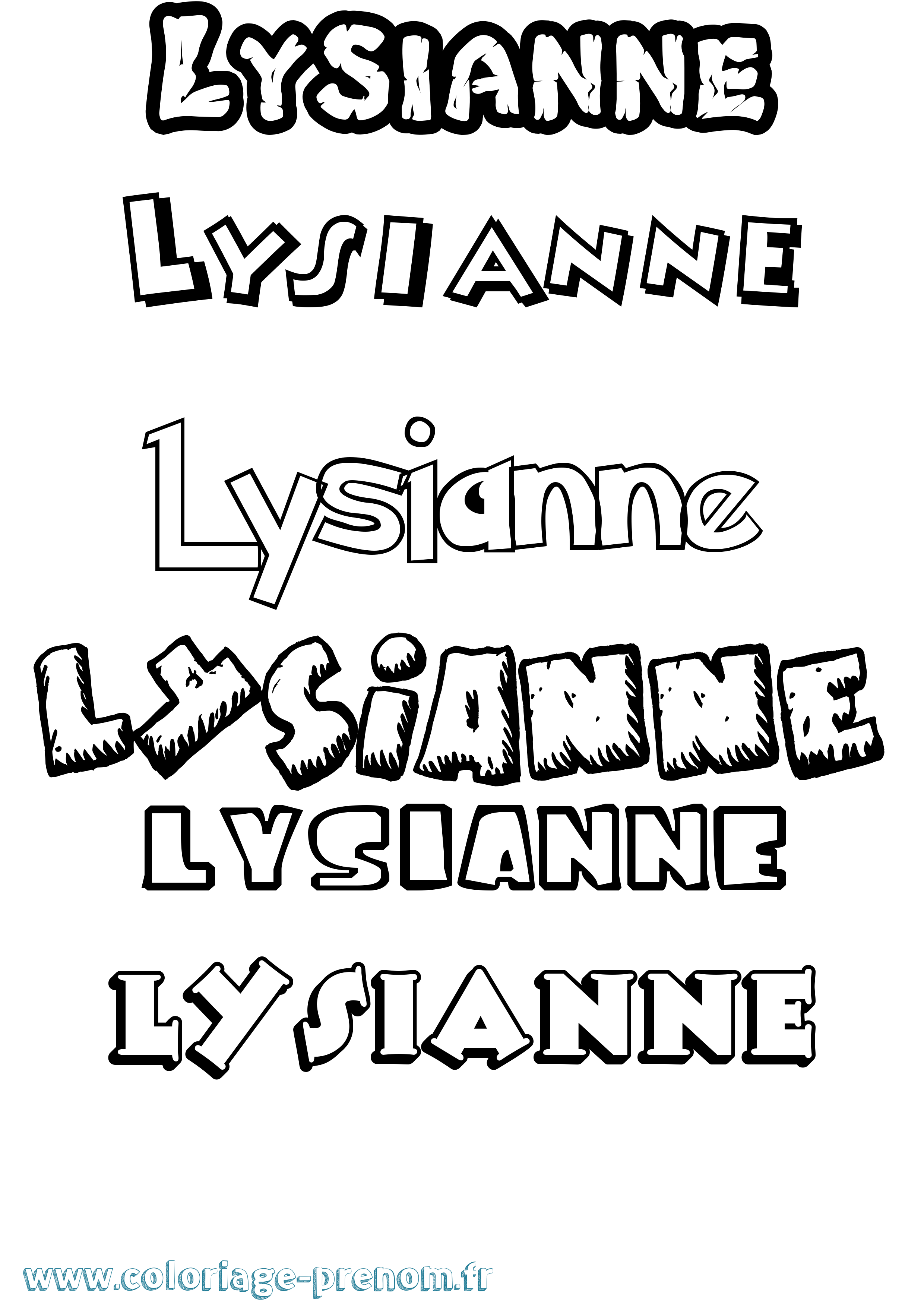 Coloriage Lysianne Dessin Animé Coloriage prénom Lysianne Dessin Animé