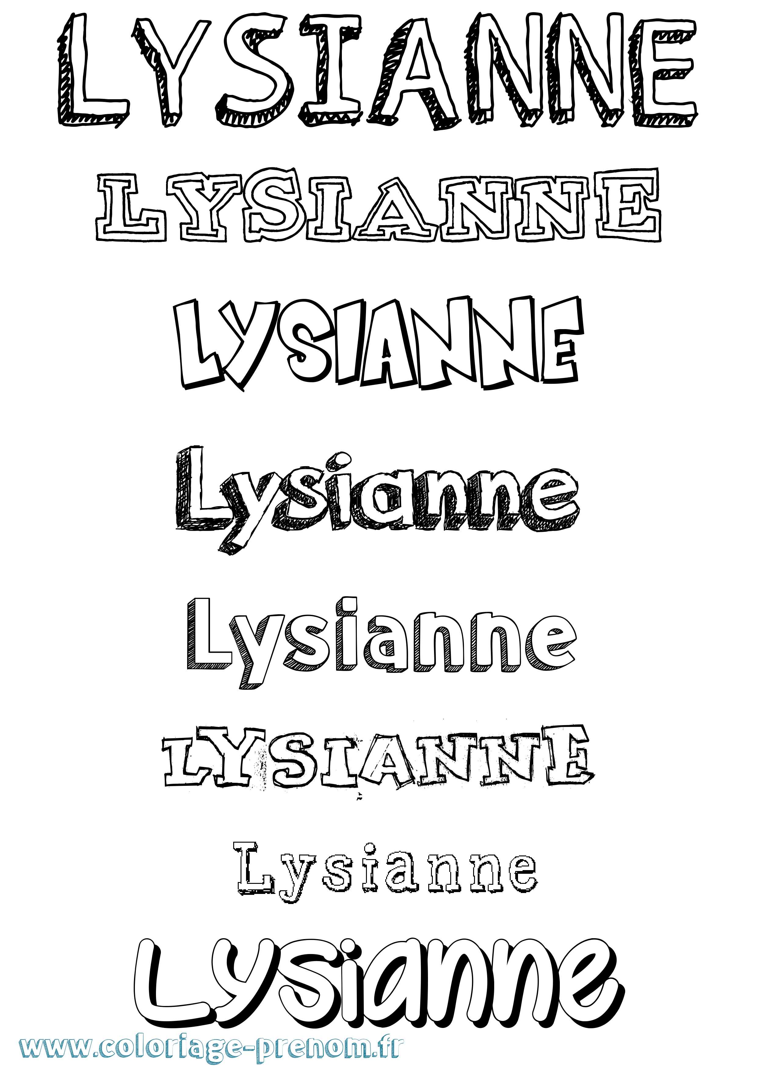 Coloriage Lysianne Dessiné Coloriage prénom Lysianne Dessiné