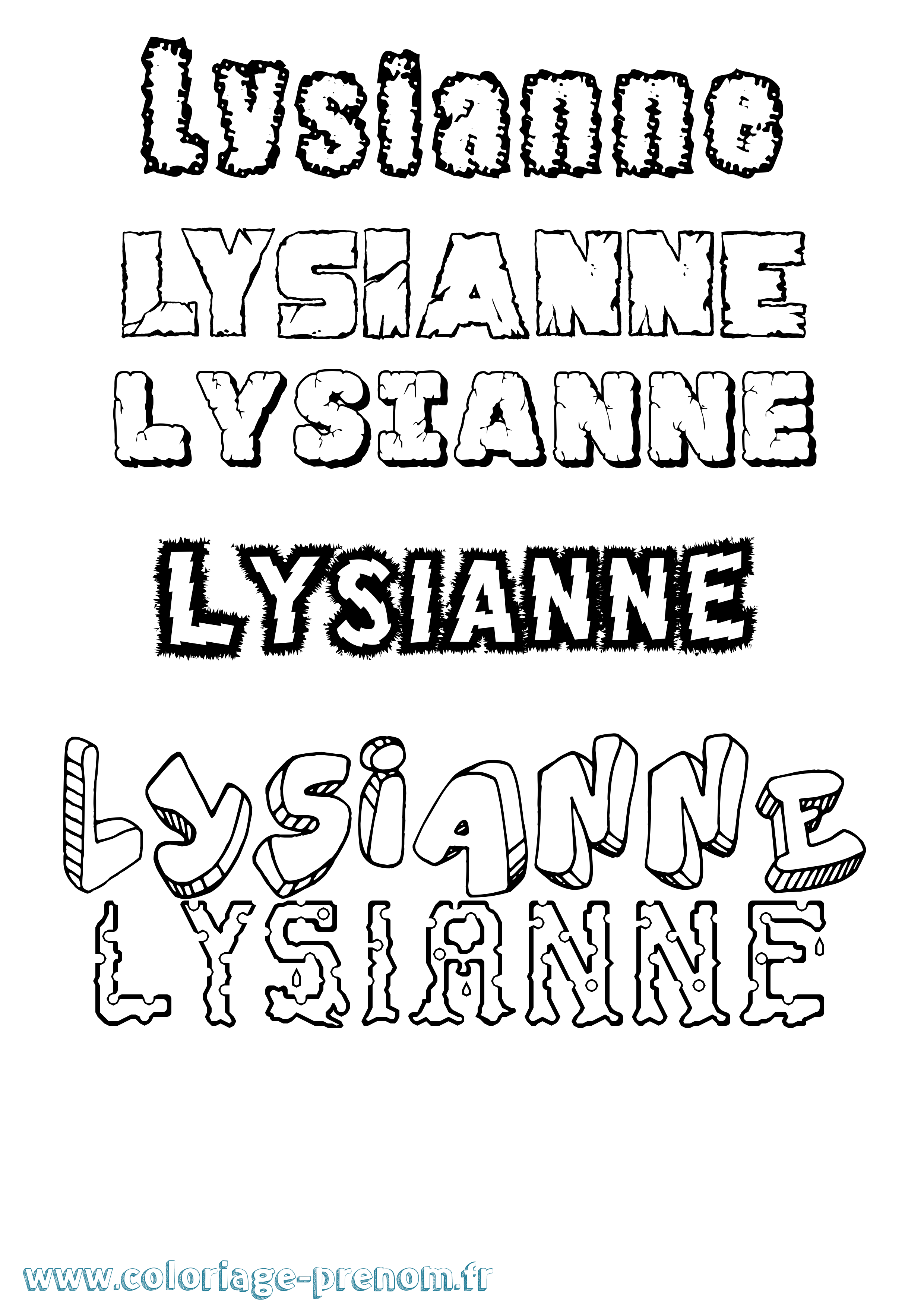 Coloriage Lysianne Destructuré Coloriage prénom Lysianne Destructuré
