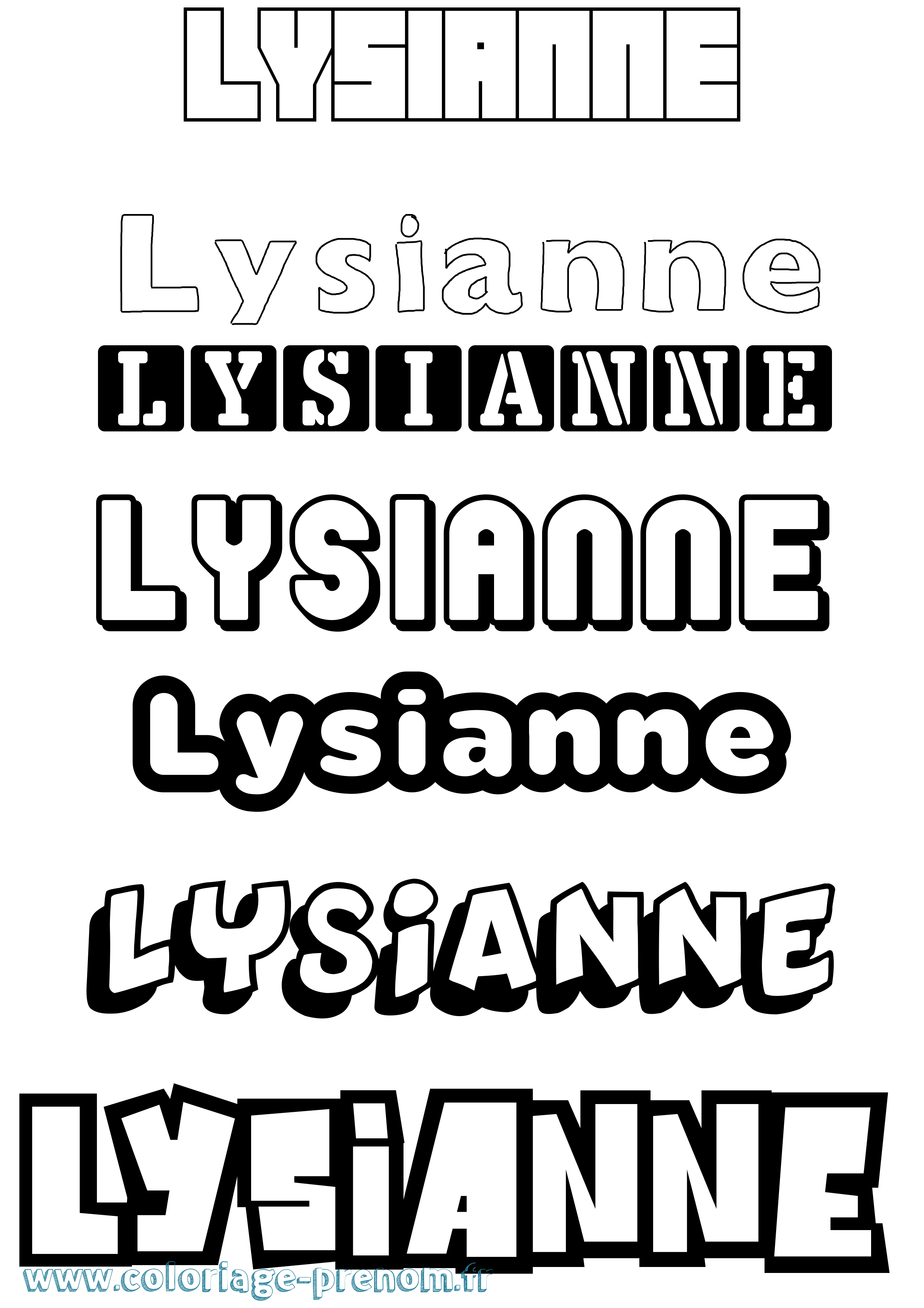 Coloriage Lysianne Simple Coloriage prénom Lysianne Simple