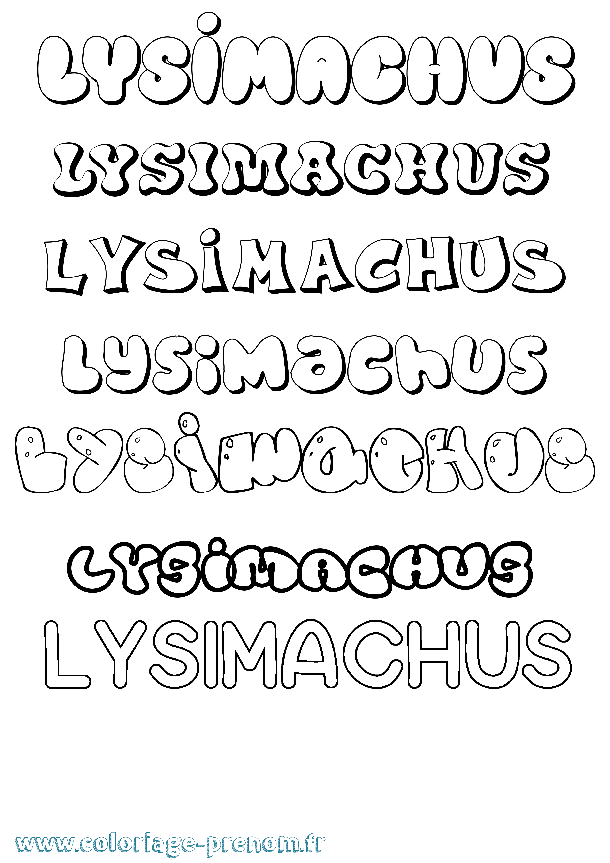 Coloriage Lysimachus Bubble Coloriage prénom Lysimachus Bubble