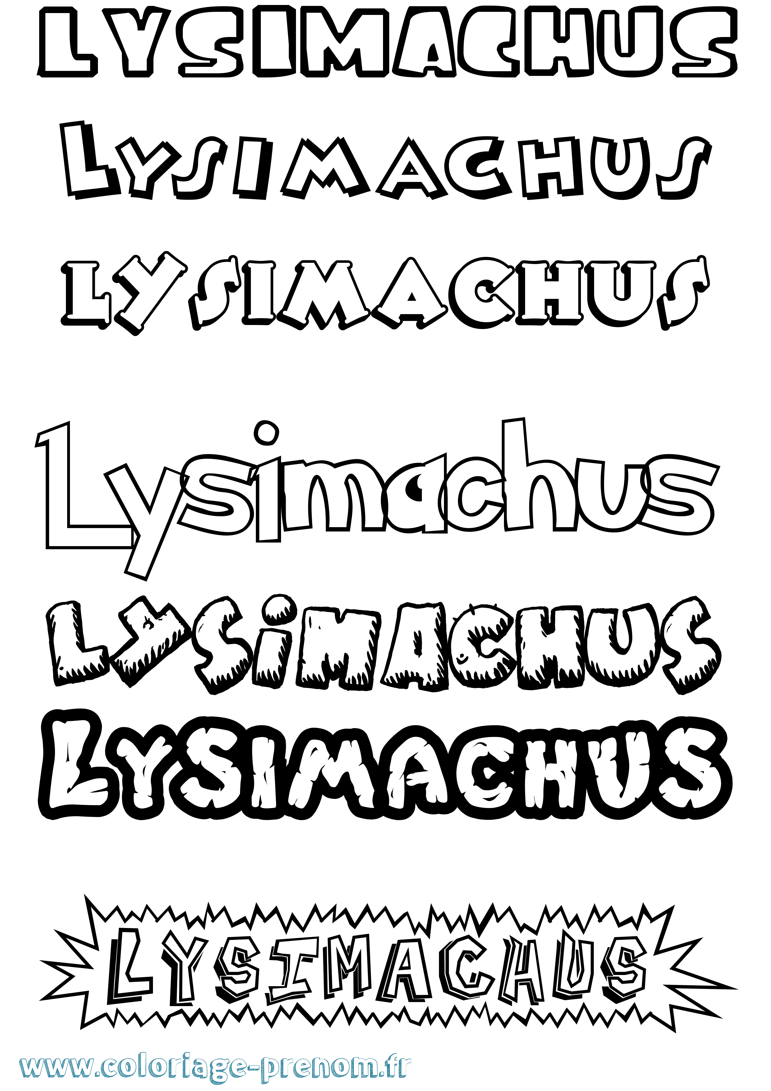 Coloriage Lysimachus Dessin Animé Coloriage prénom Lysimachus Dessin Animé